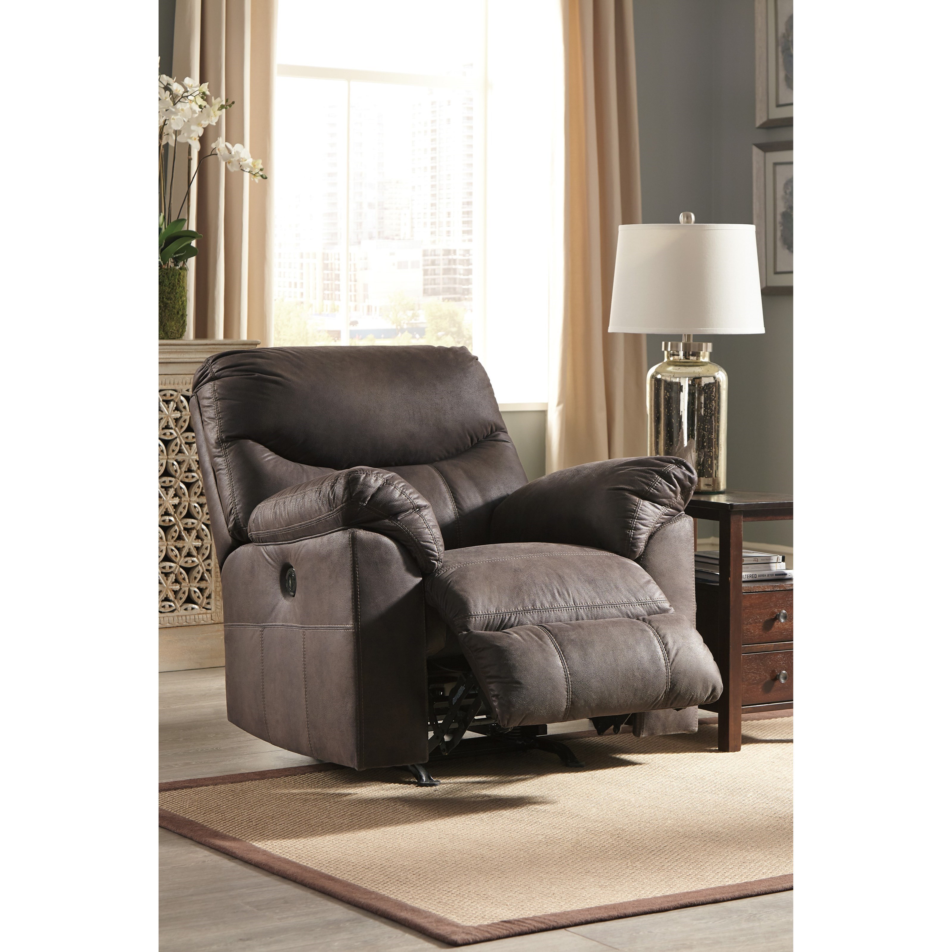 Signature Design by Ashley Boxberg 33803 25 Casual Rocker Recliner with Pillow Arms Furniture and ApplianceMart Recliner Wall Recliner