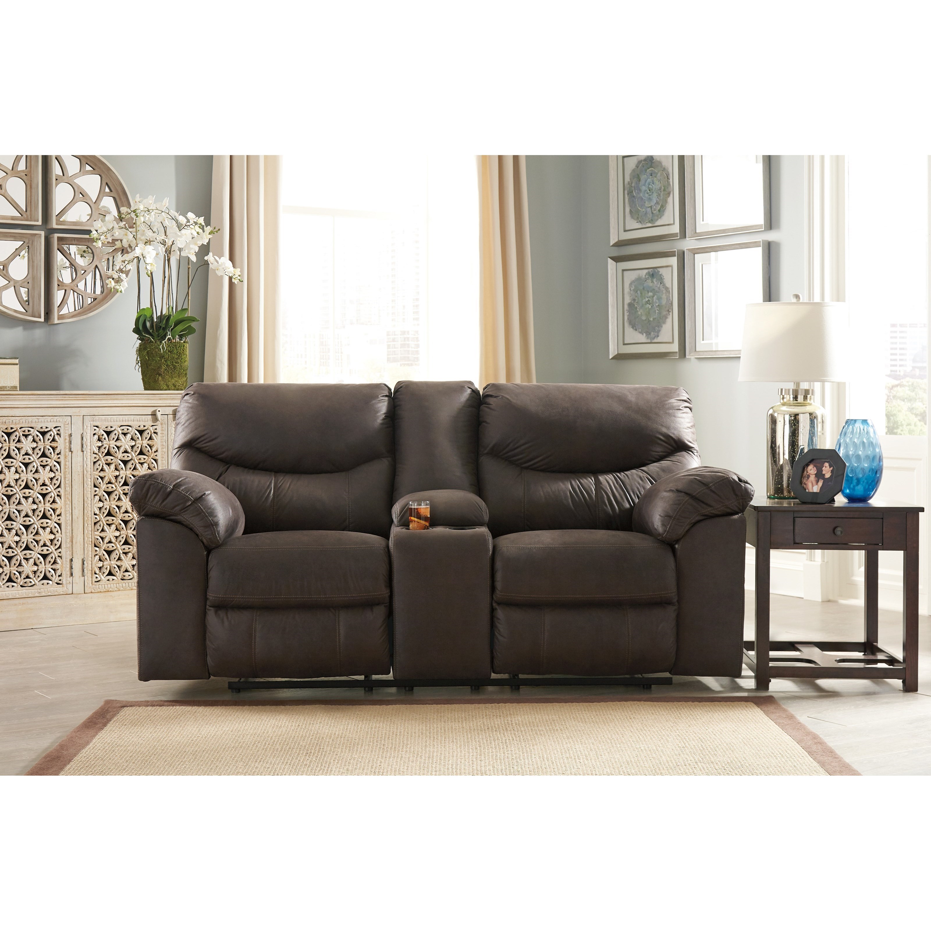 Double recliner hotsell with console cover
