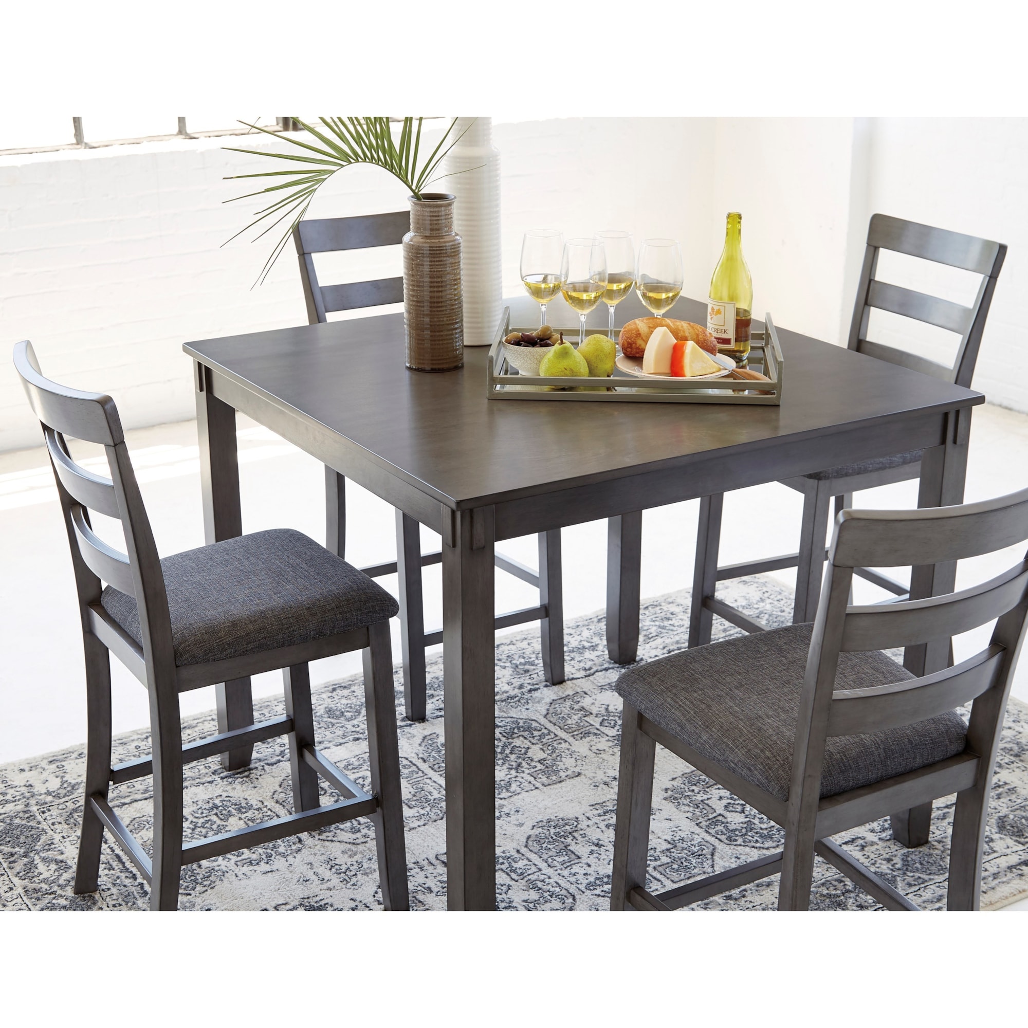 Signature Design by Ashley Bridson D383223 5Piece Square Counter Table Set Lindy's Furniture