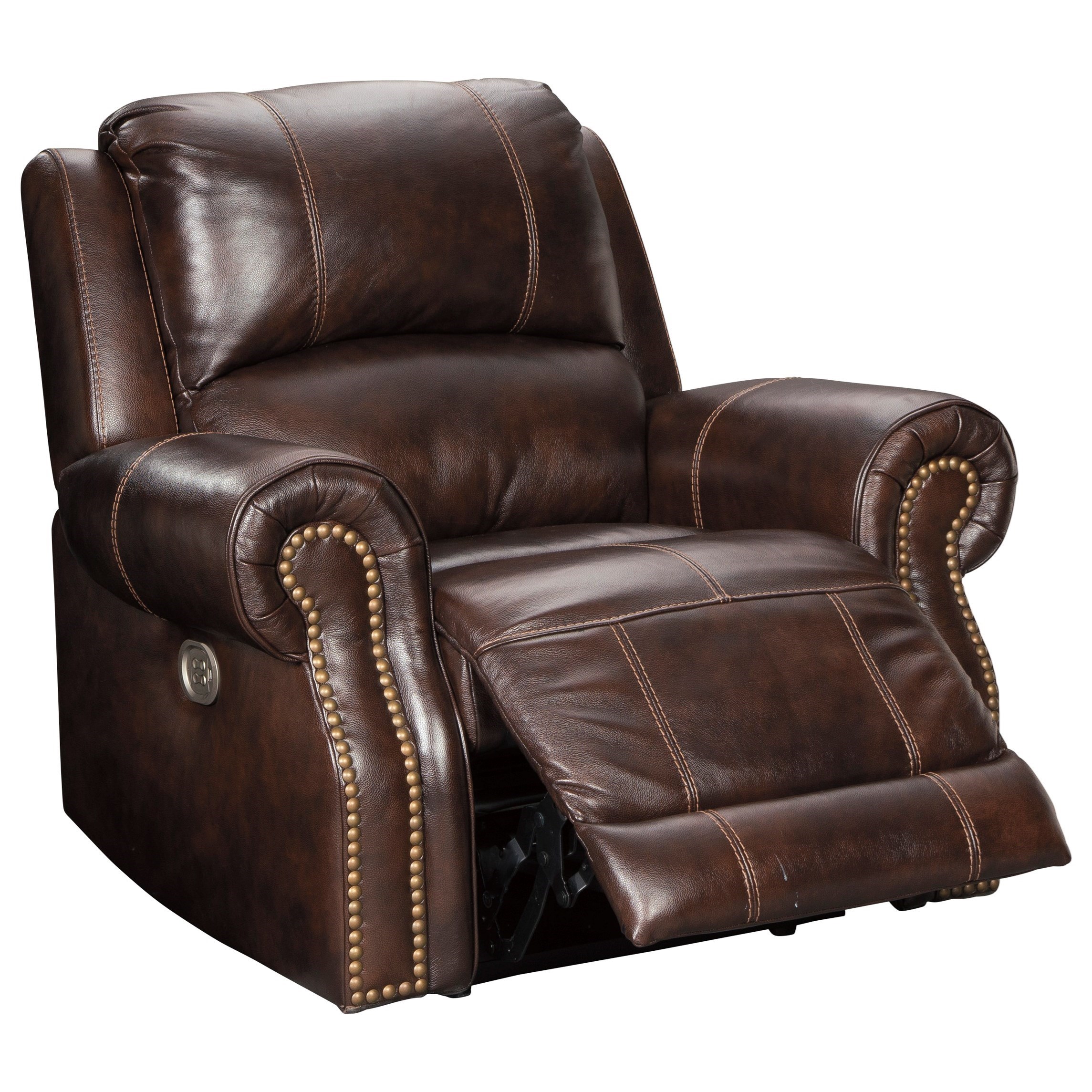 Dasia leather swivel rocker power recliner best sale with articulating headrest and usb power outlet