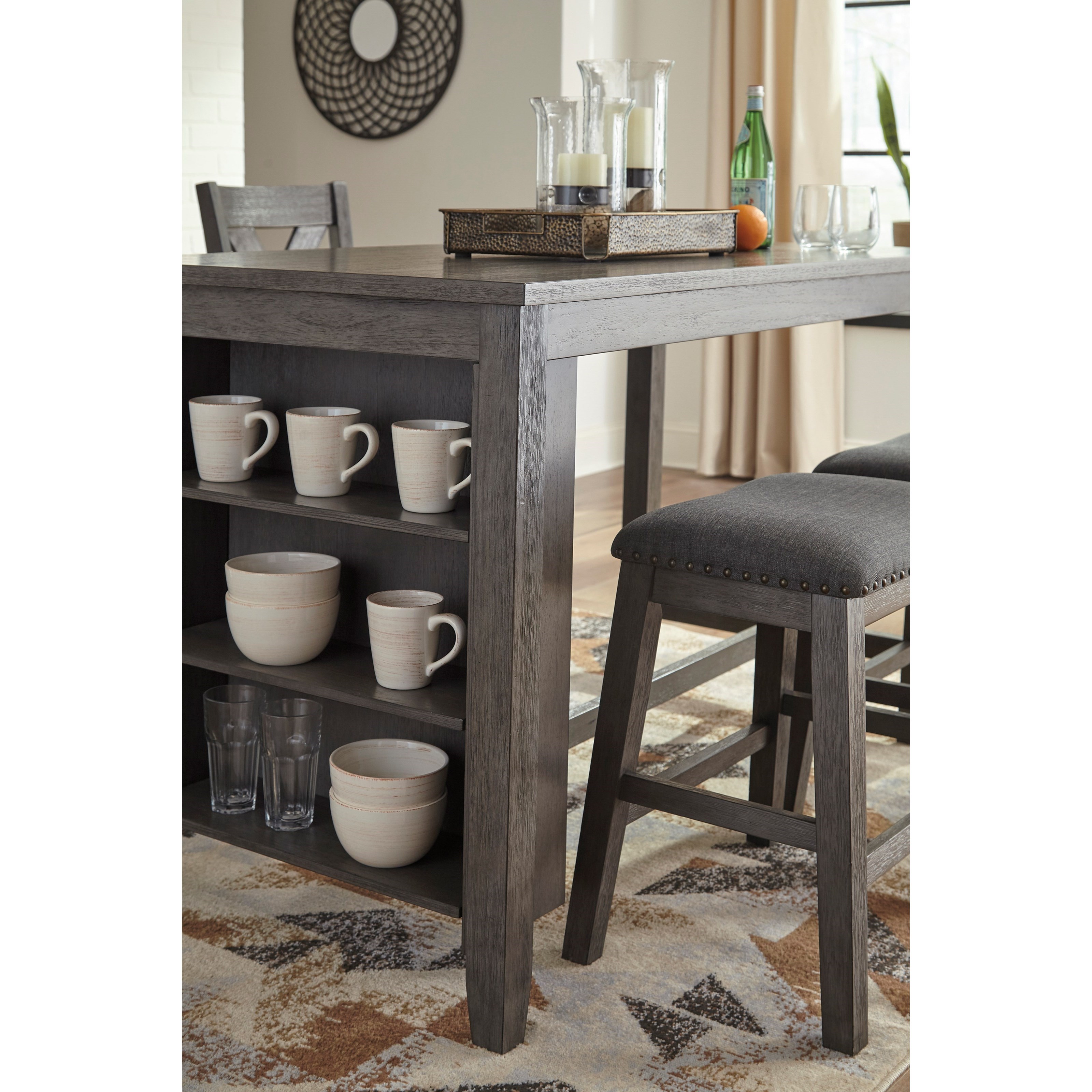 Caitbrook counter height dining outlet room table and bar stools
