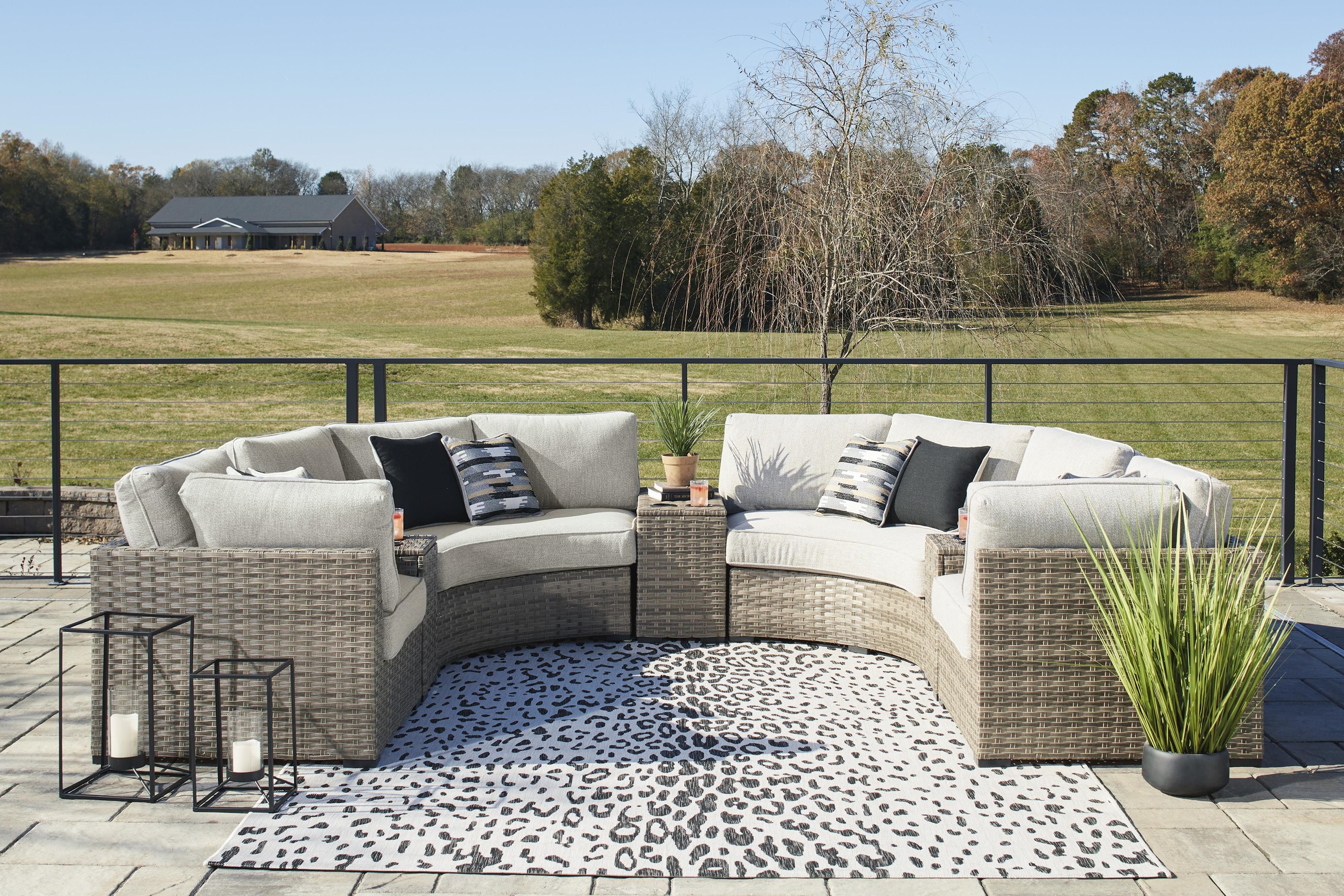 Belfort Select Fairhaven 2x861 3x853 2x877C 7 Piece Outdoor Sectional Belfort Furniture Outdoor Sectional Sofa Groups