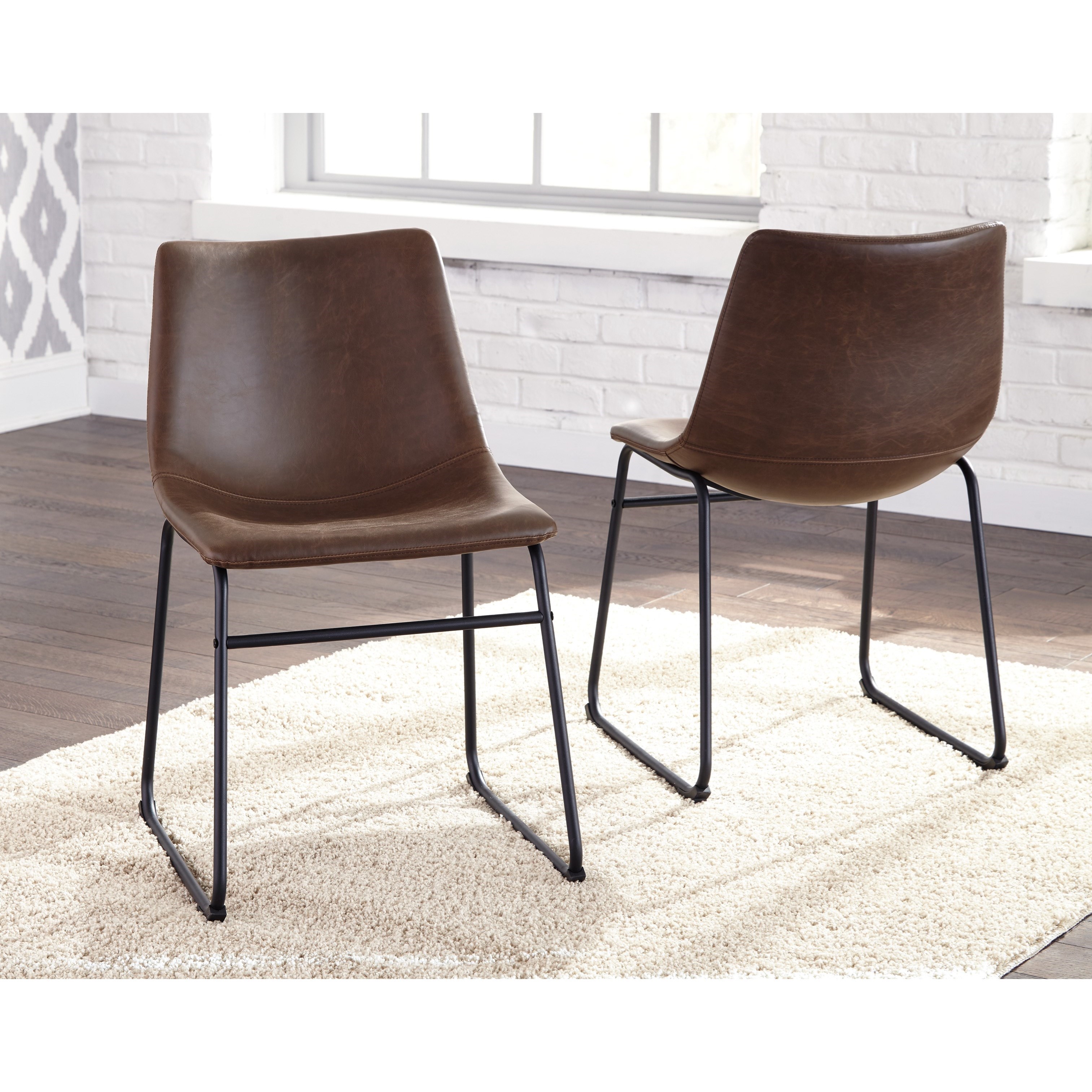 Leather bucket online dining chairs