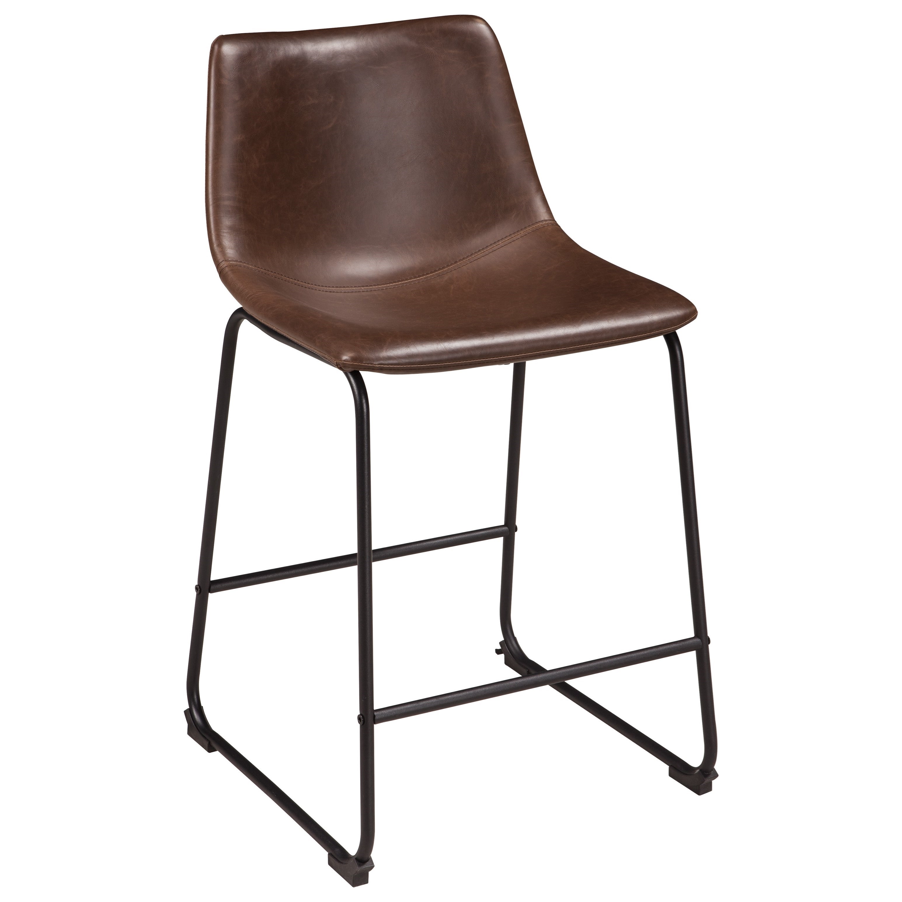 Bar stool clearance brown leather seat
