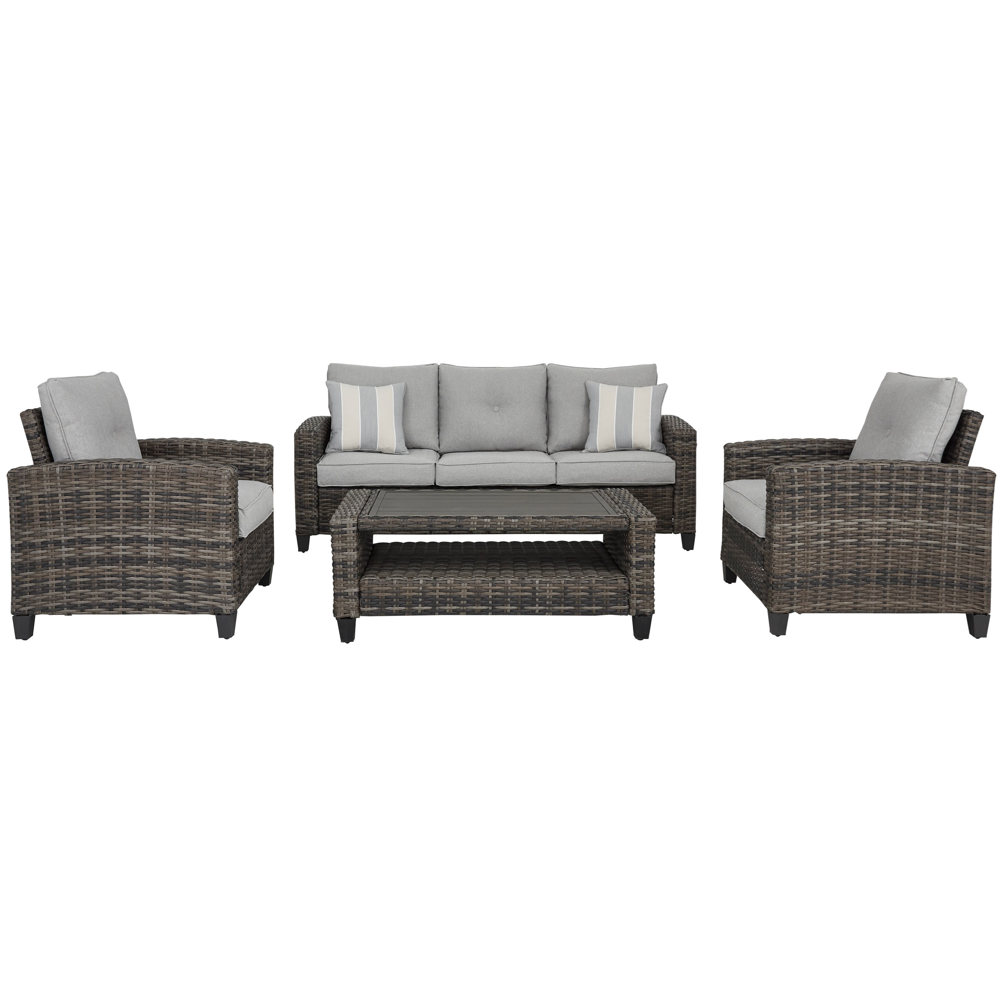 Signature Design by Ashley Cloverbrooke P334 081 Contemporary Outdoor Conversation Set Wayside Furniture Mattress Outdoor Conversation Chat Set