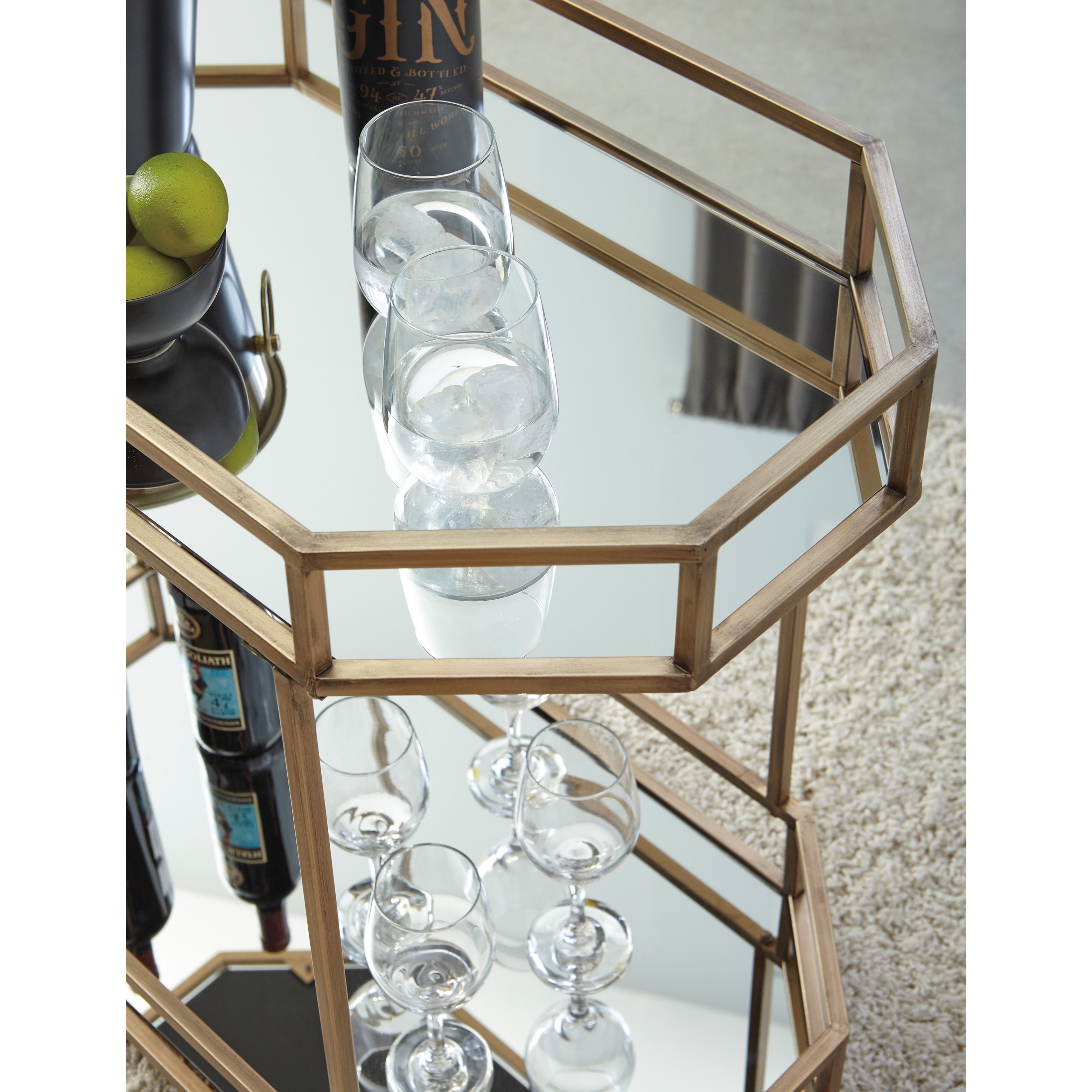 Ashley Furniture Signature Design Daymont A4000102 Metal Bar Cart