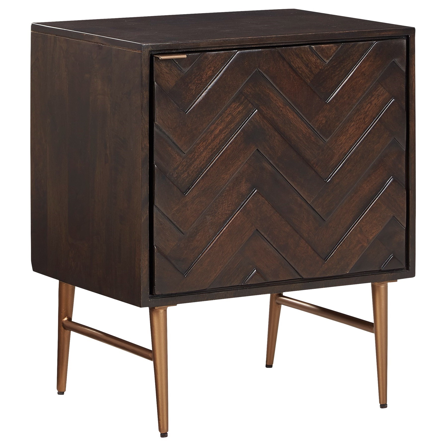 Chevron store accent cabinet