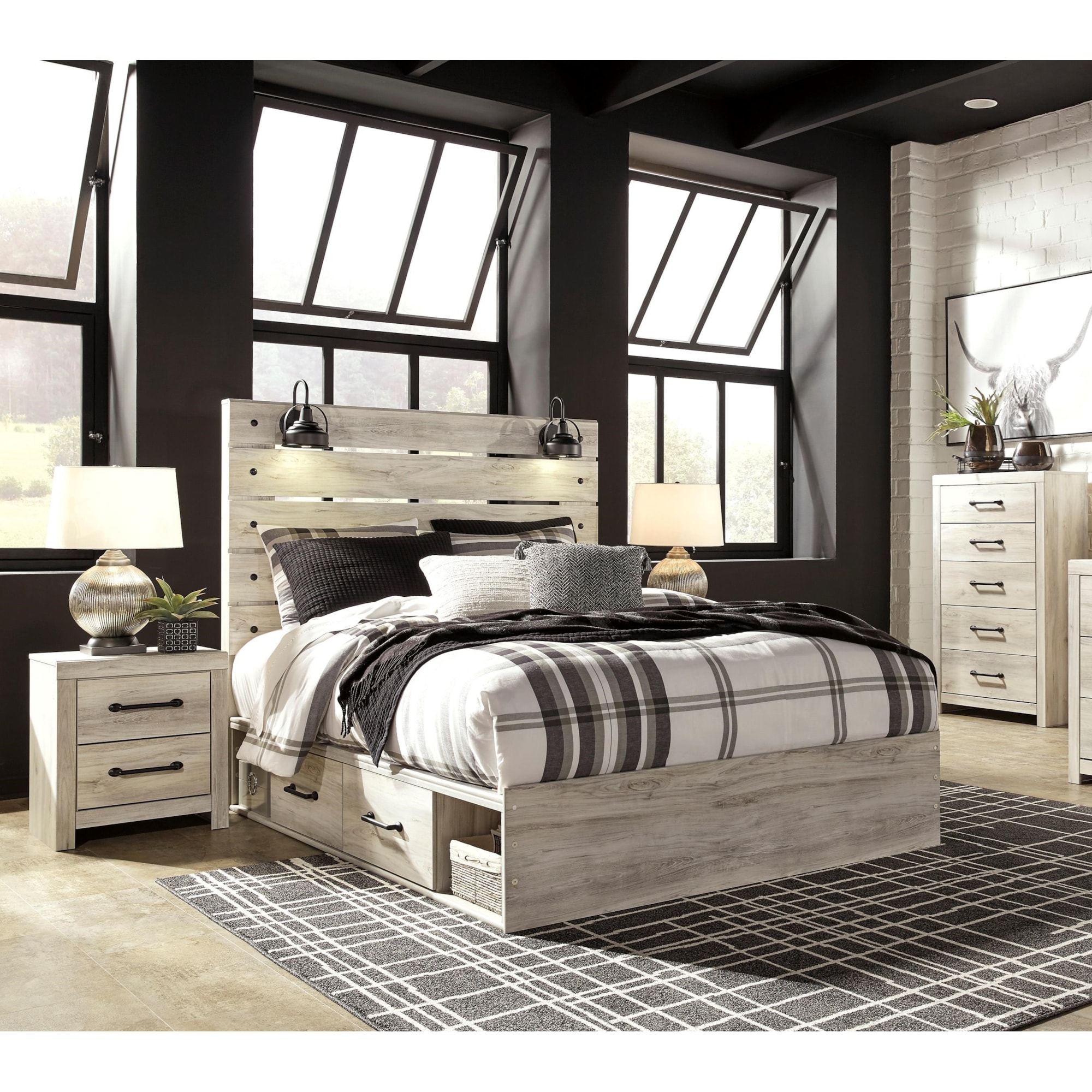 Signature Design by Ashley Drystan 624319201 3 Piece King Panel Bed