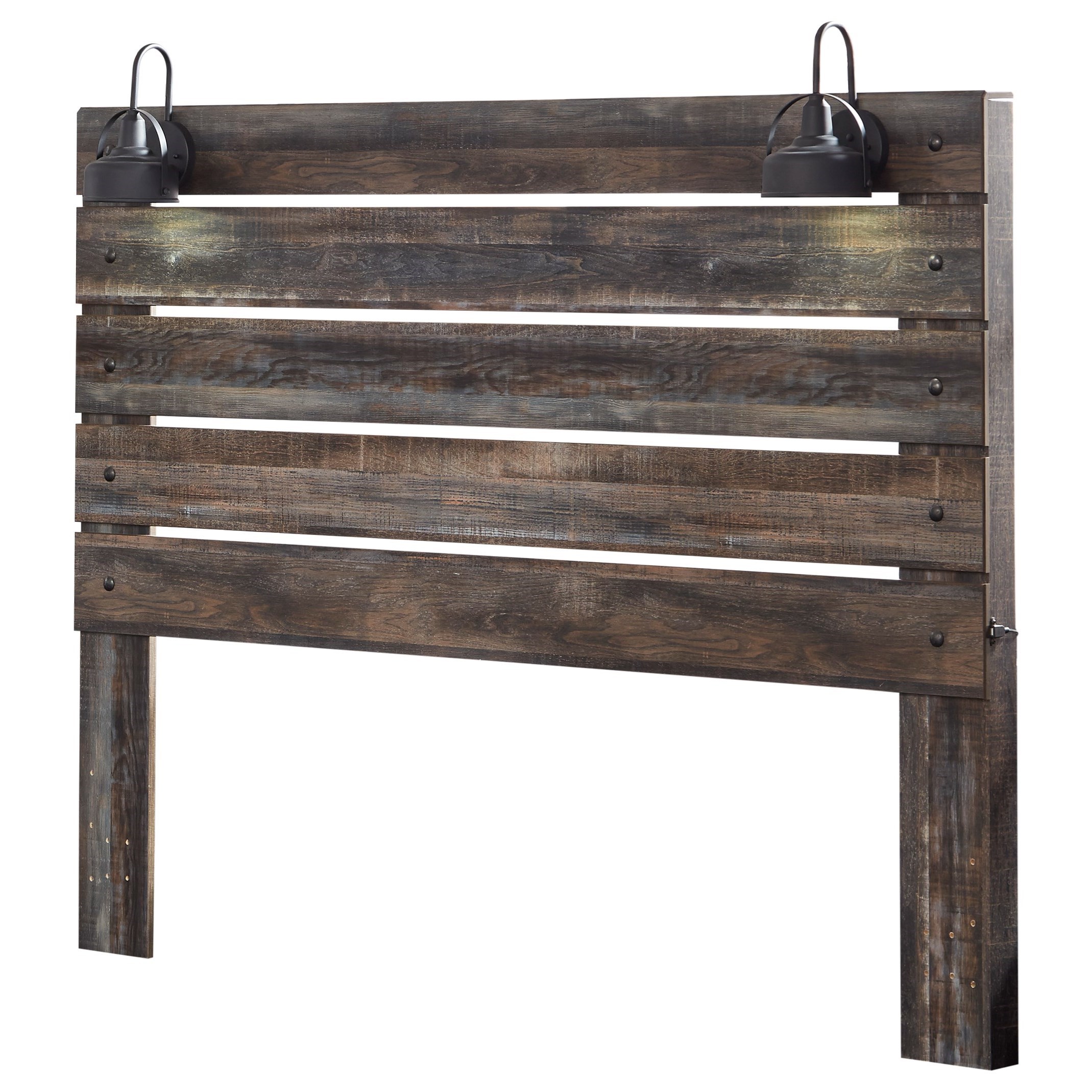 Rustic headboard shop lights