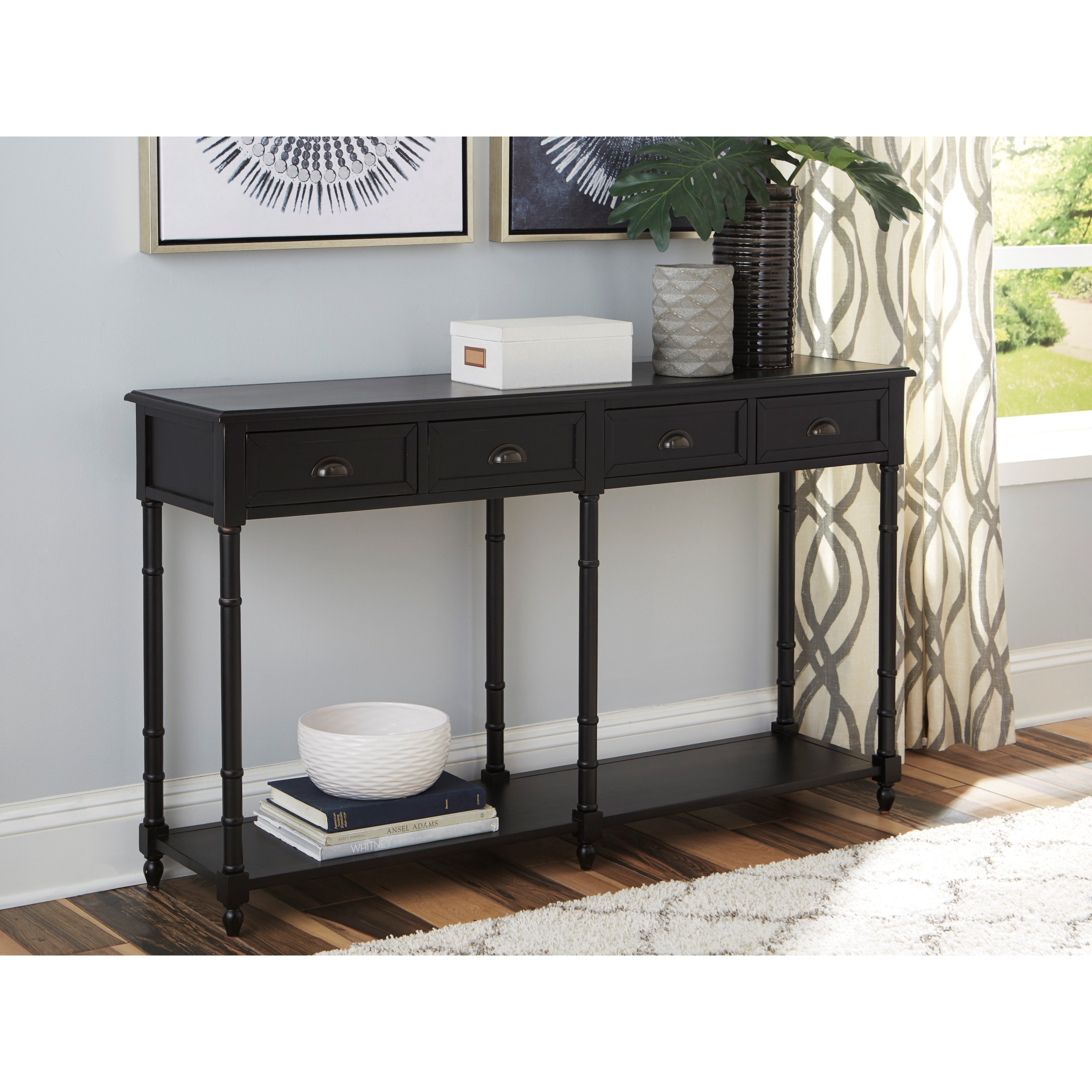 Console sofa table hot sale with drawers