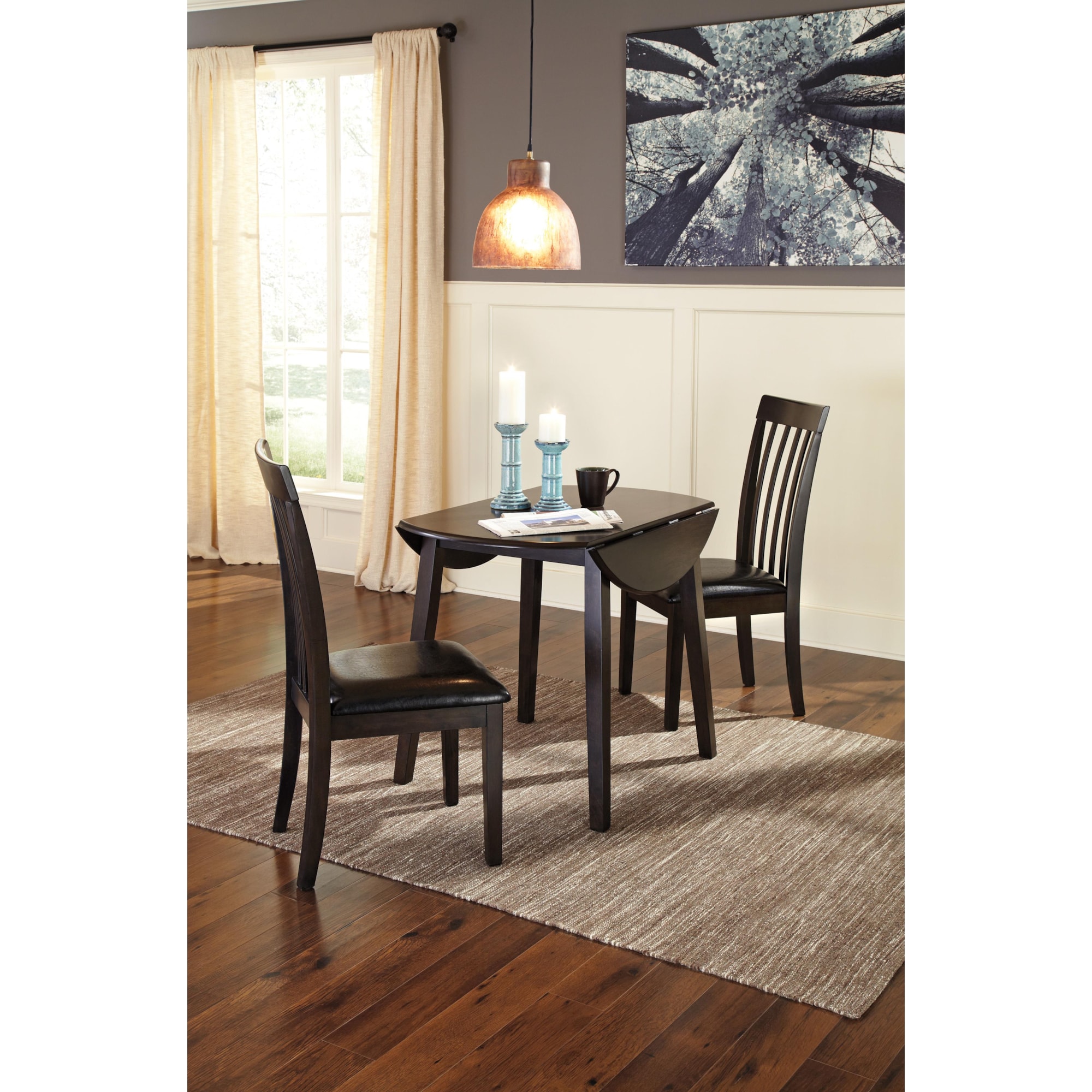 Ashley Signature Design Hammis D310-15+2x01 3-Piece Round Drop Leaf ...