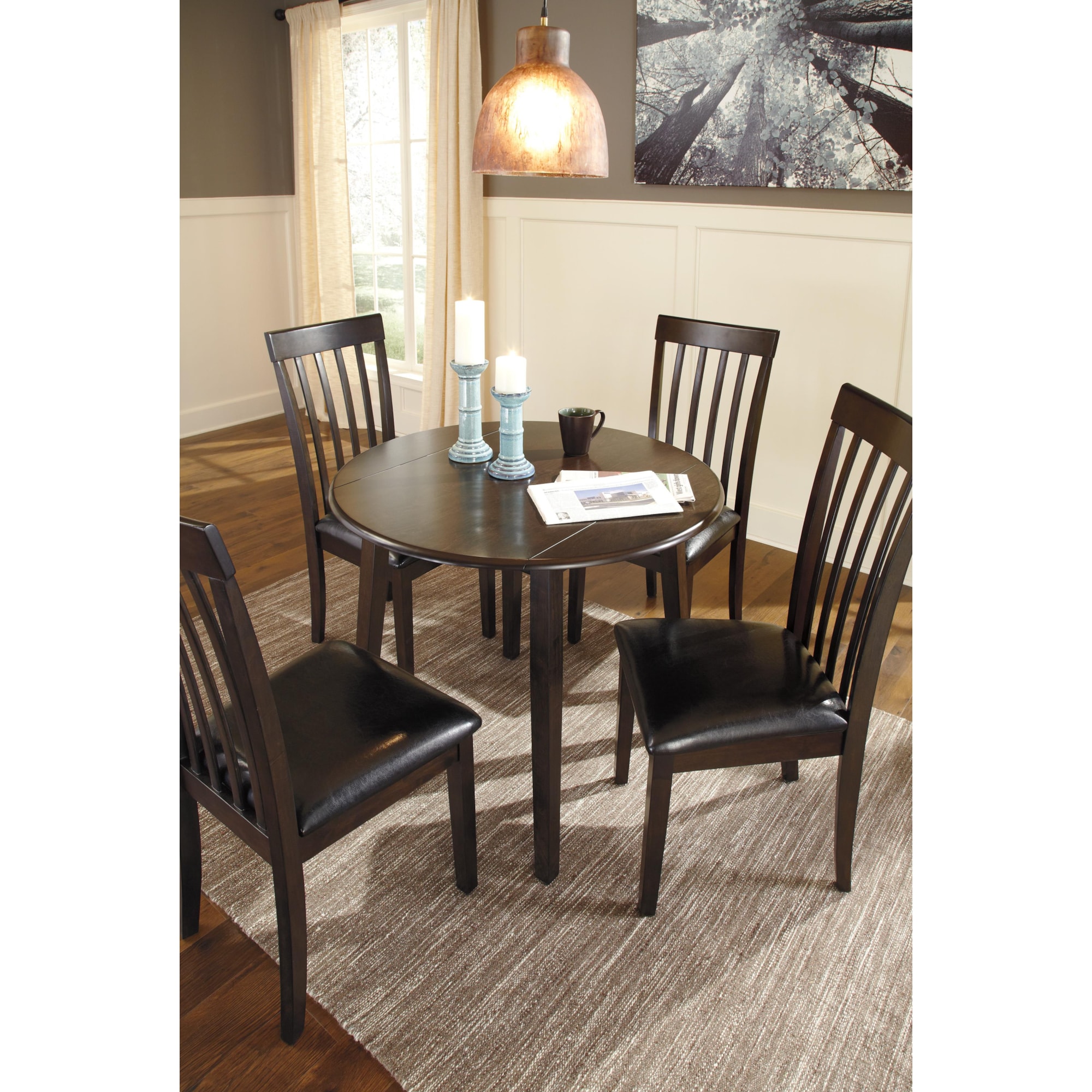 Ashley Signature Design Hammis 1389632 Round Dining Room Drop Leaf ...