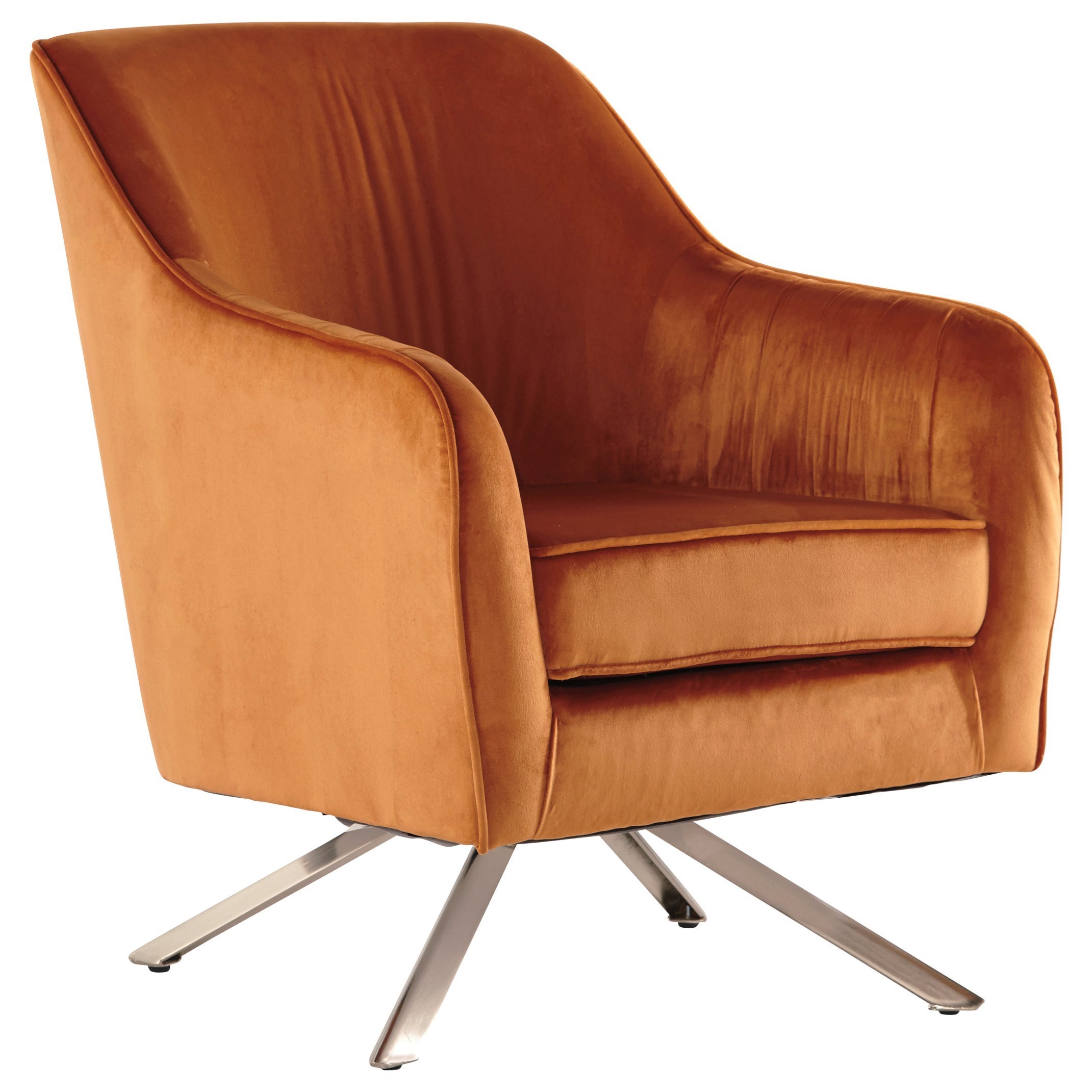 Rust velvet shop accent chair