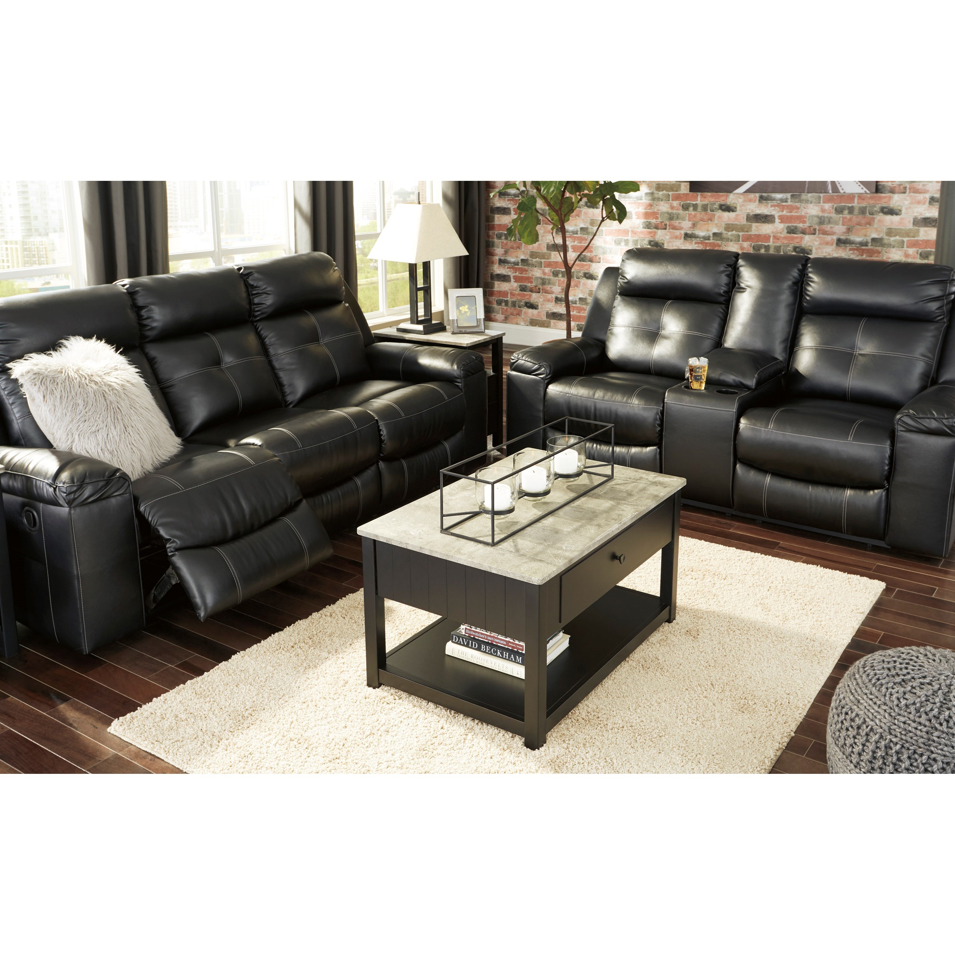 Kempten reclining discount loveseat with console