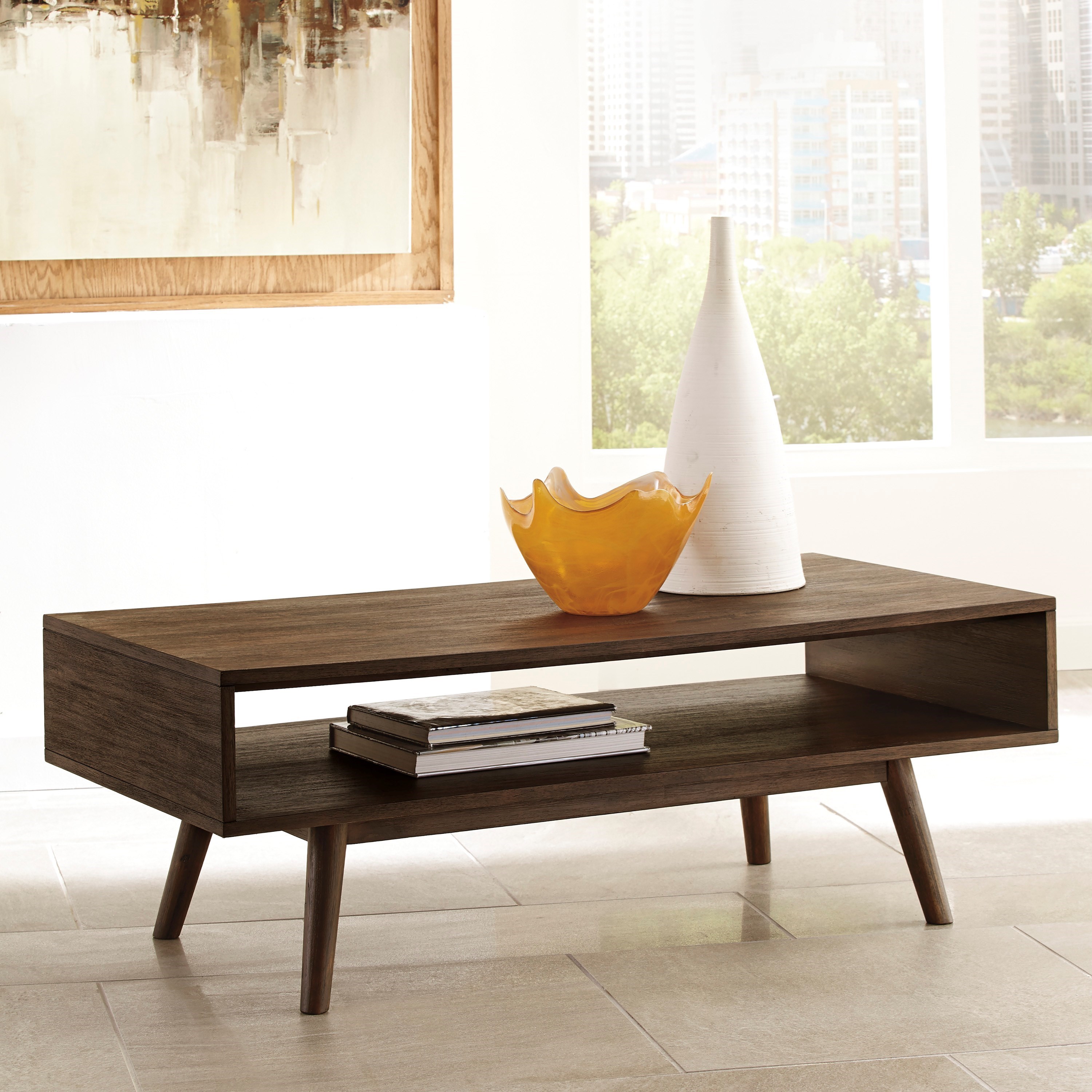 Rectangle mid top century coffee table