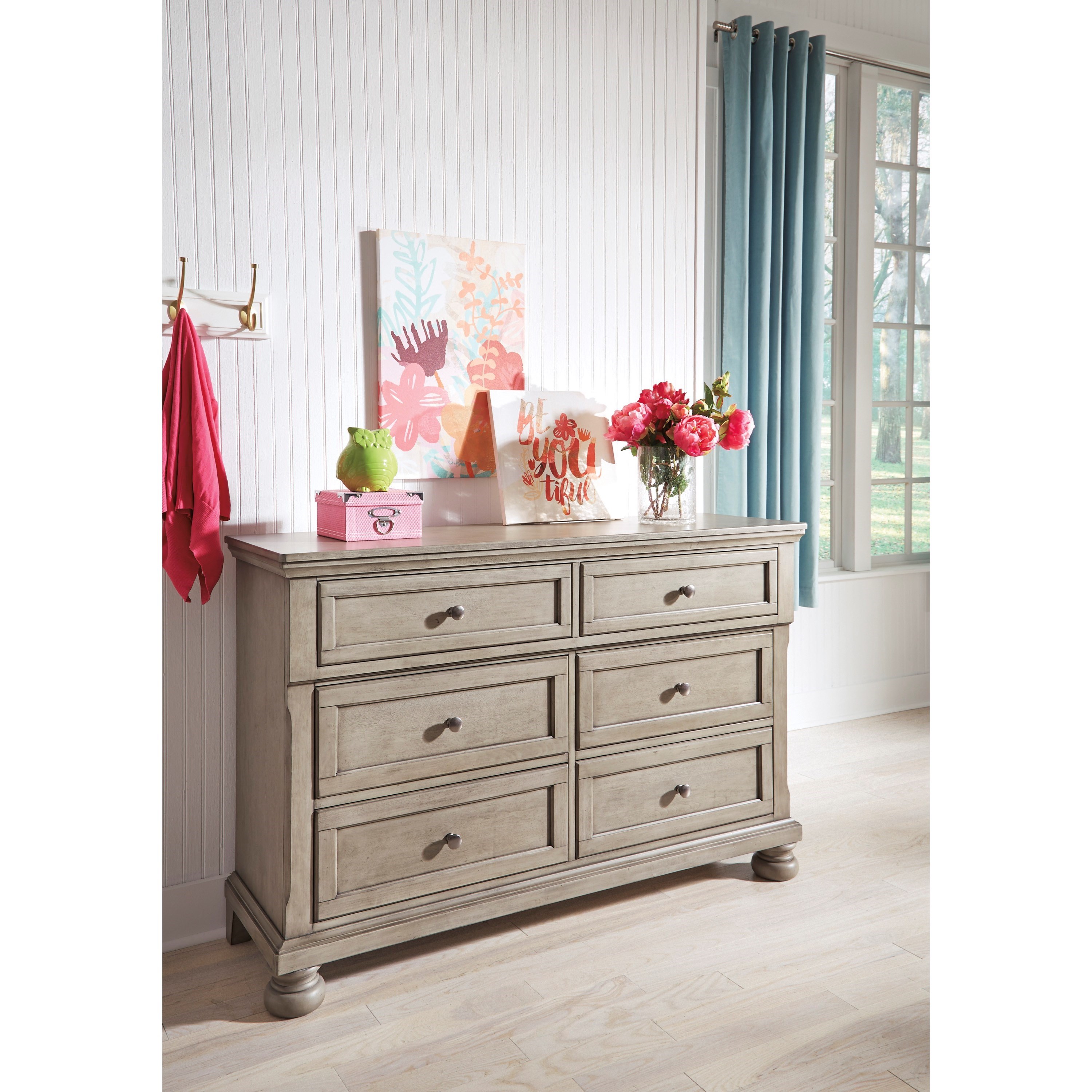 Light top colored dresser