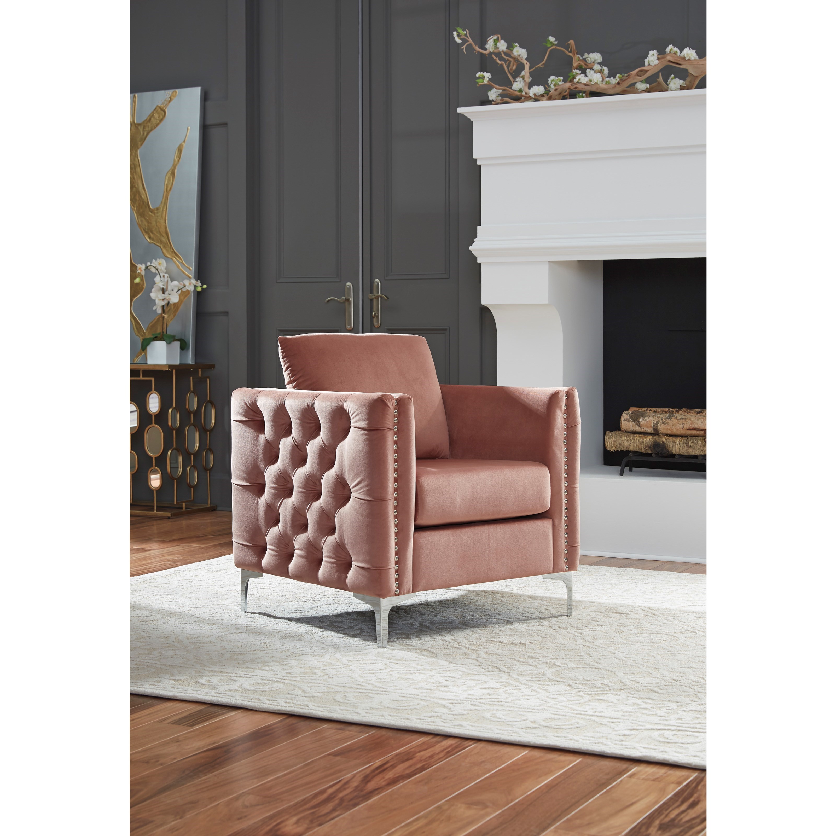 Signature Design by Ashley Lizmont A3000196 Glam Blush Pink Velvet