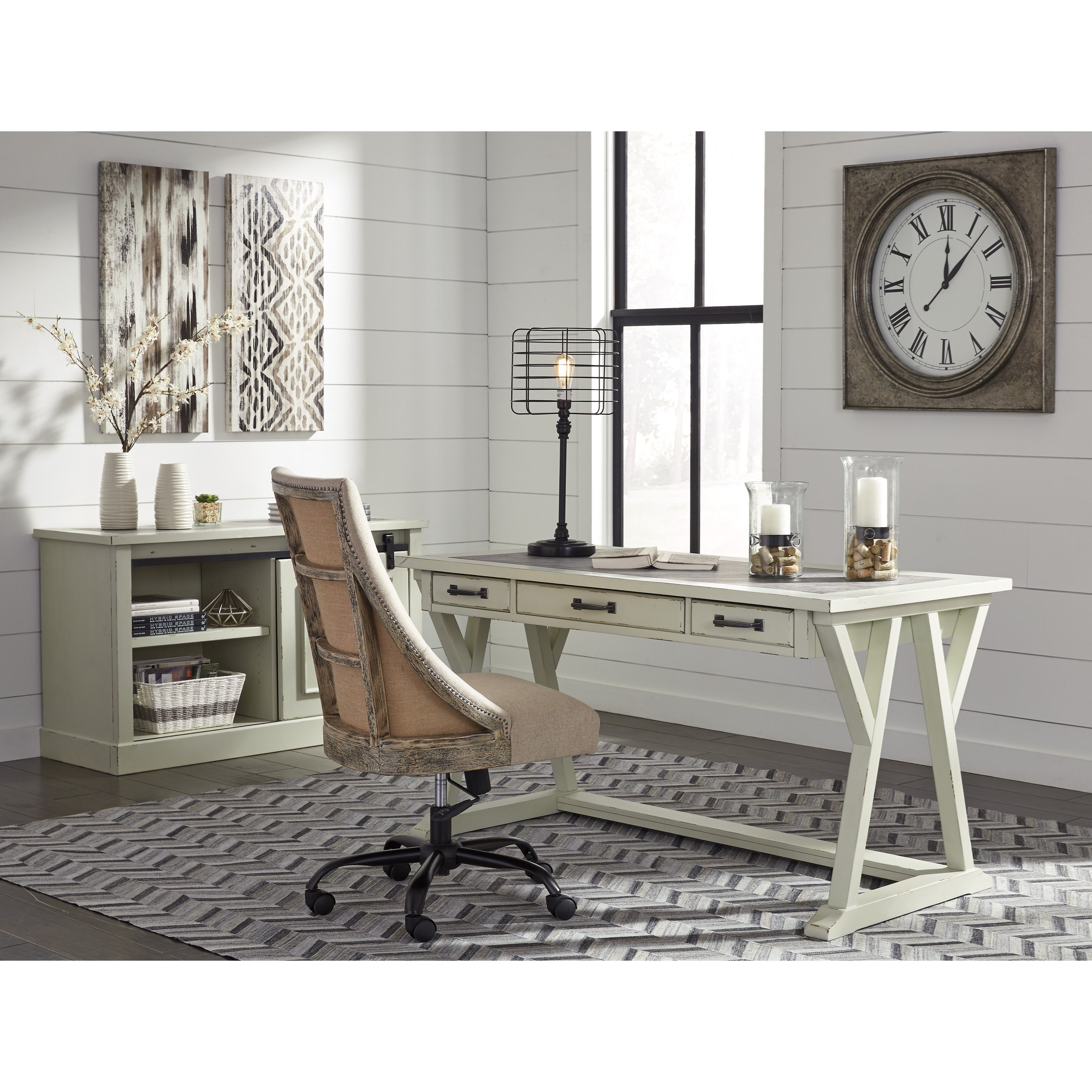 Ashley home office large deals leg desk