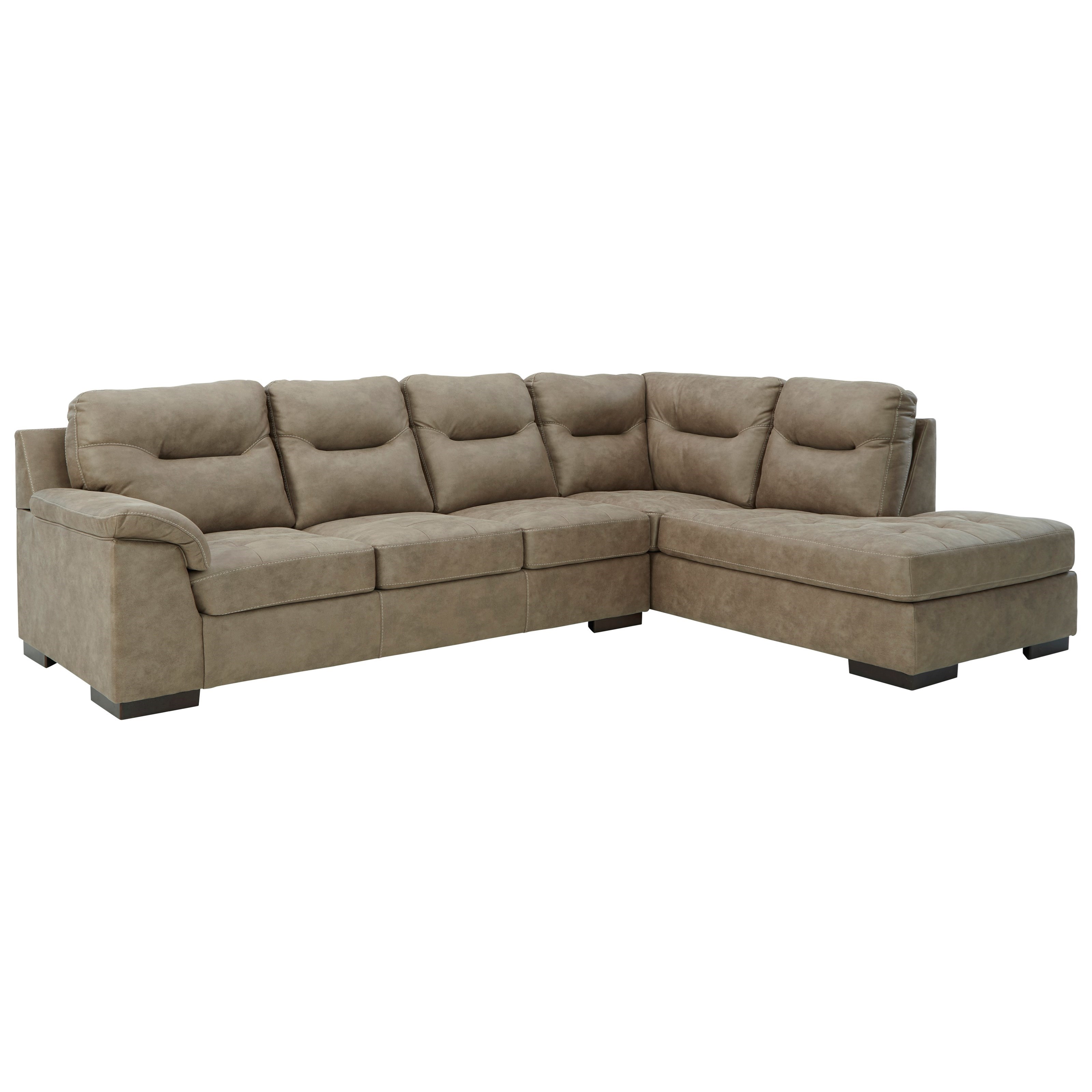 Faux leather top sectional sofa ashley