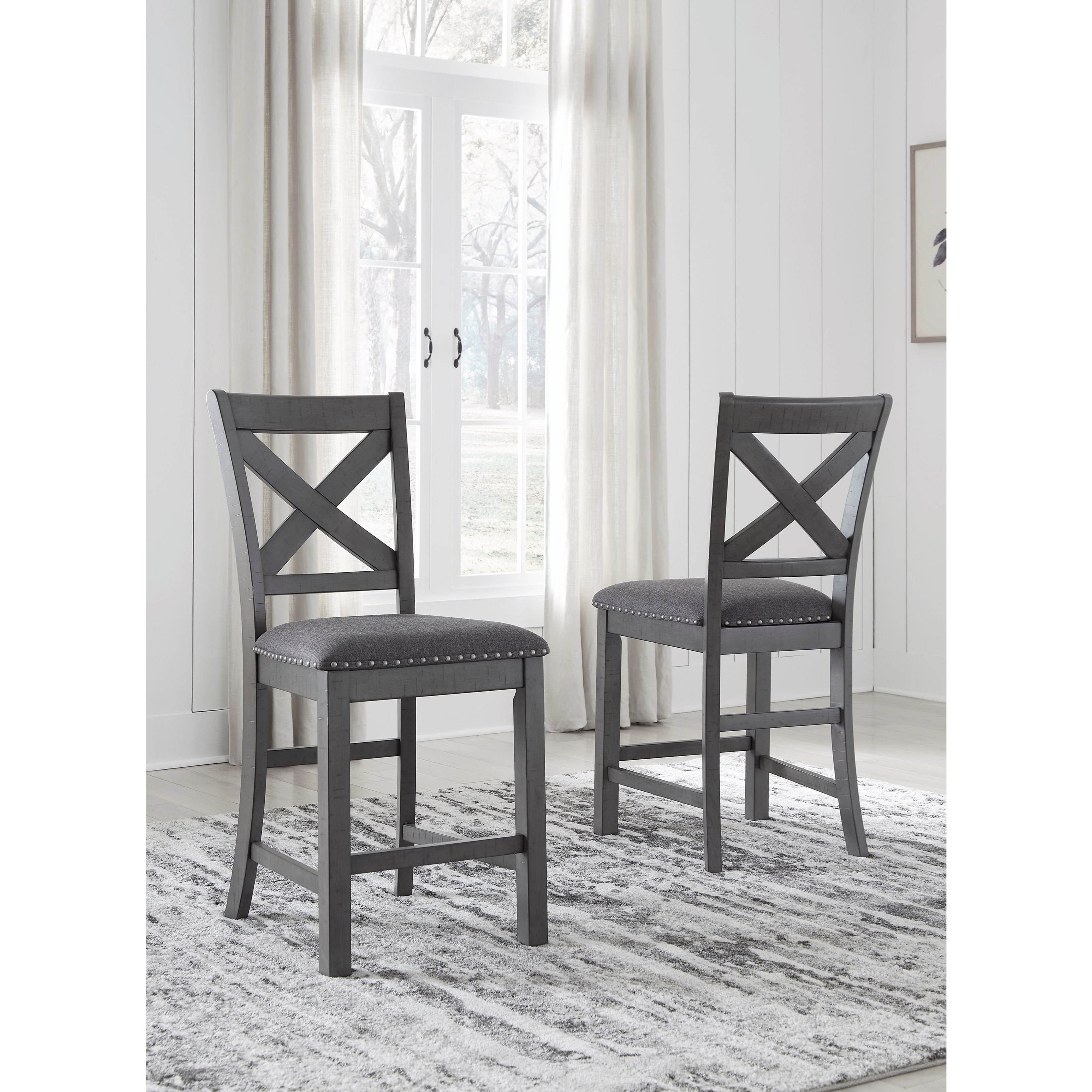 Cross back counter height bar stools sales