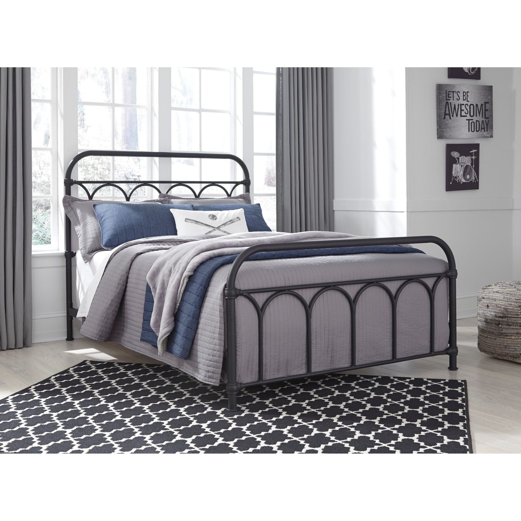 Ashley Signature Design Nashburg 1358663 Casual Metal Queen Bed Dunk