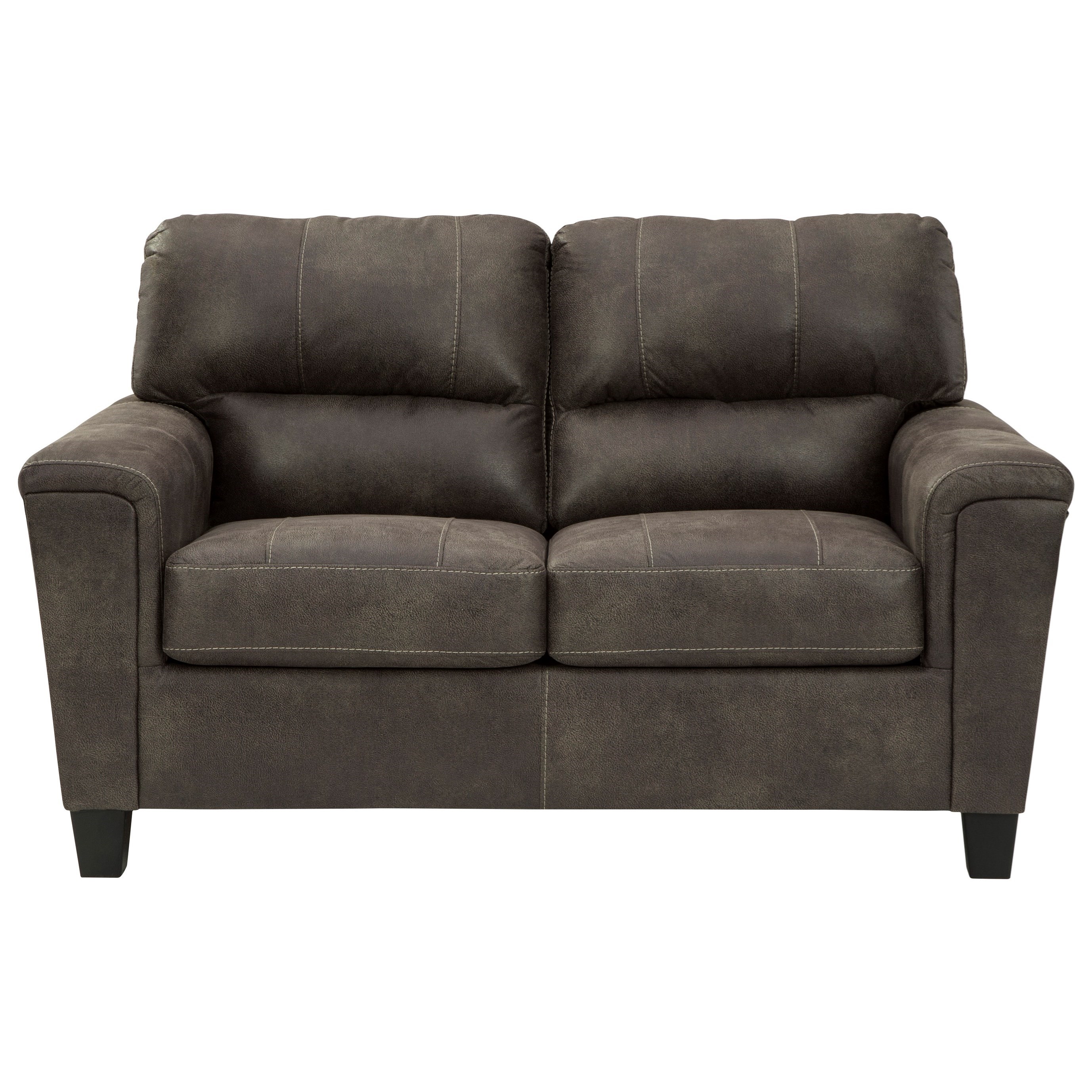 Ashley furniture black 2025 leather loveseat
