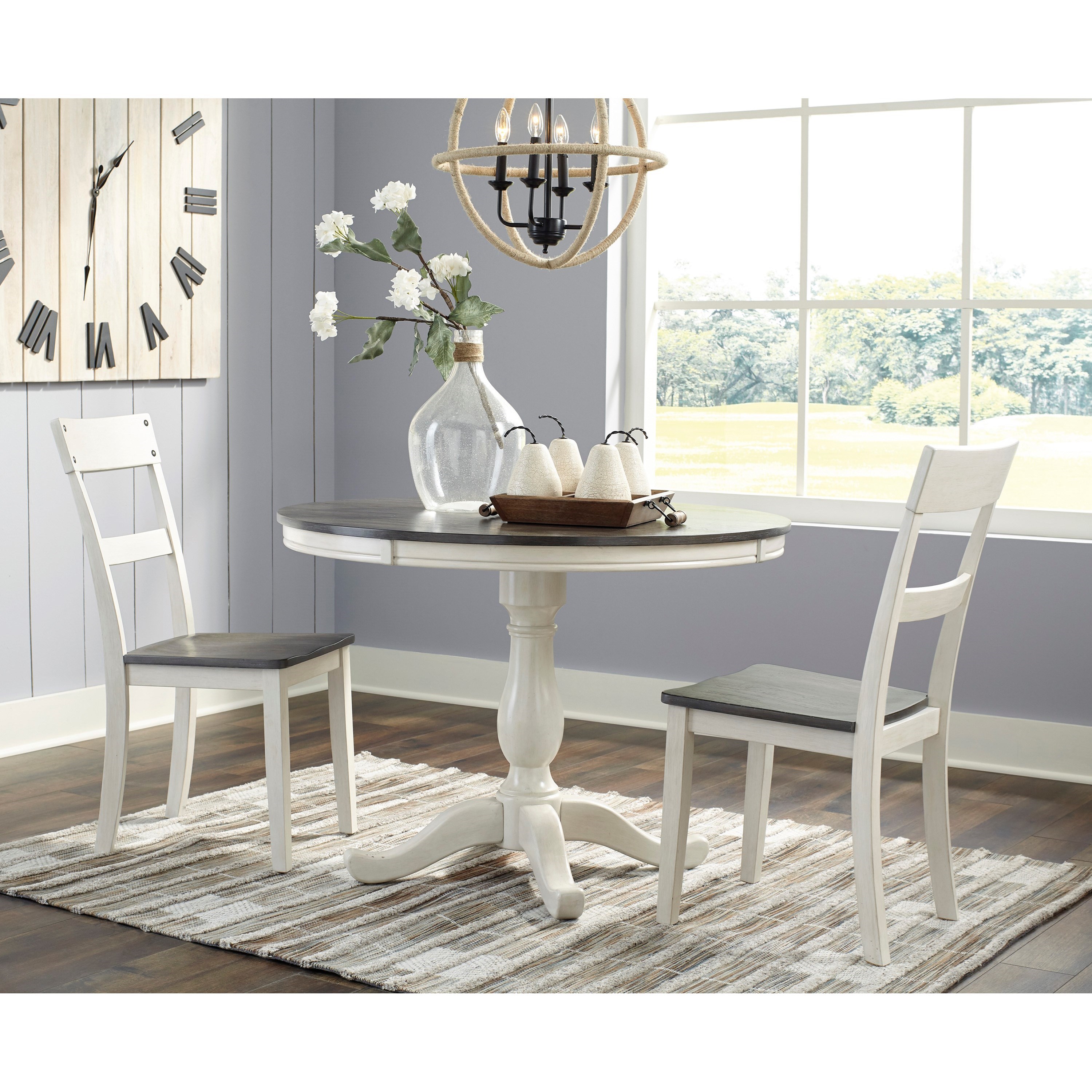 Ashley Furniture Signature Design Nelling D287 01 Farmhouse Two Tone Ladderback Dining Room Side Chair Del Sol Furniture Dining Side Chairs