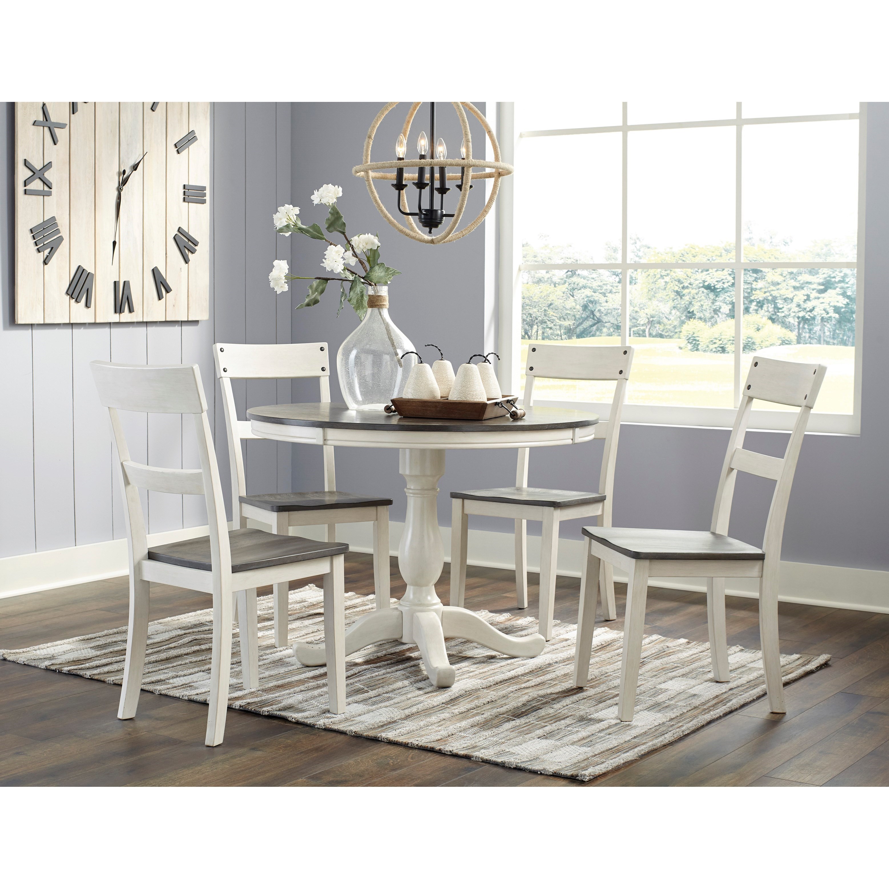 Ashley Furniture Signature Design Nelling D287 01 Farmhouse Two Tone Ladderback Dining Room Side Chair Del Sol Furniture Dining Side Chairs