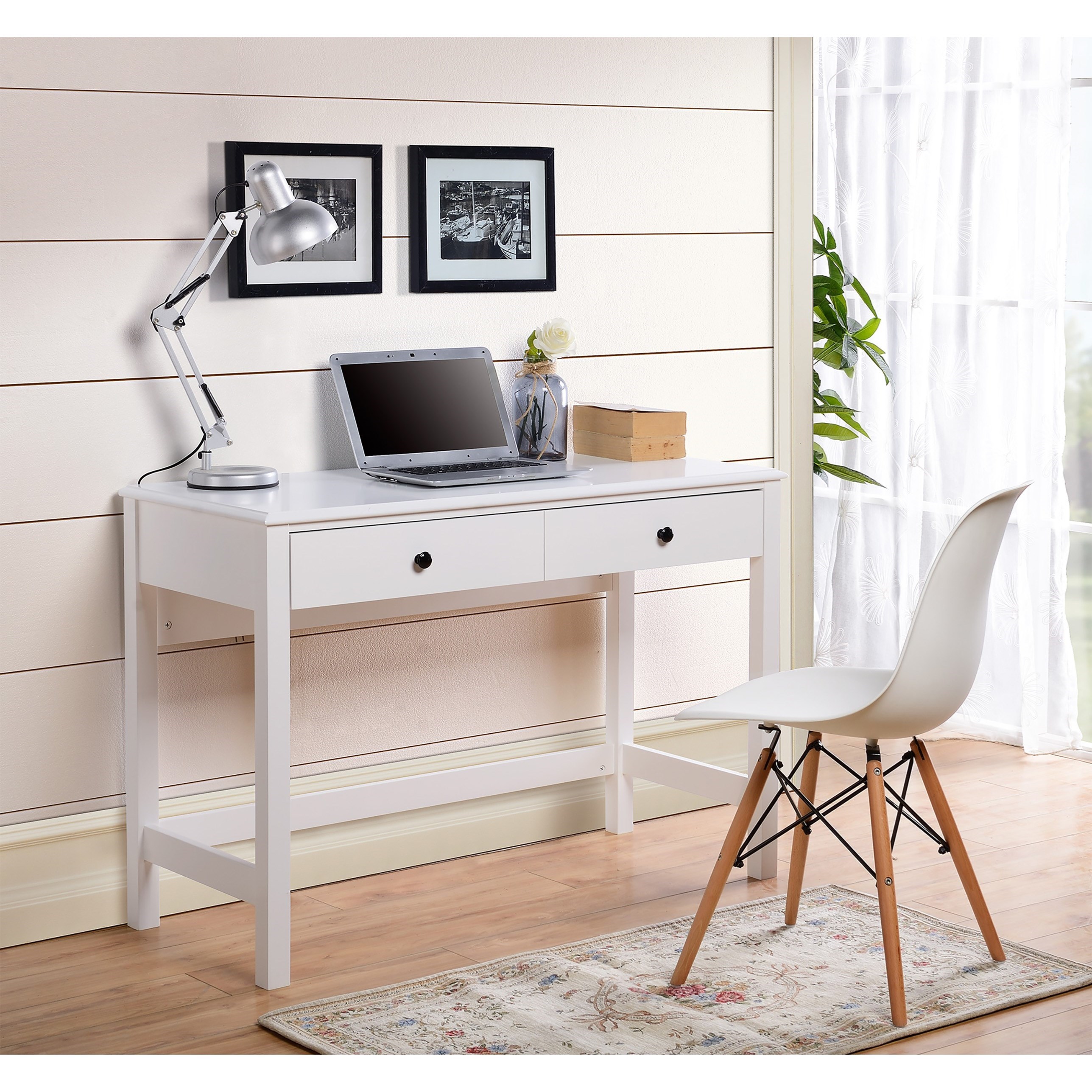 Small desk sale with drawers white