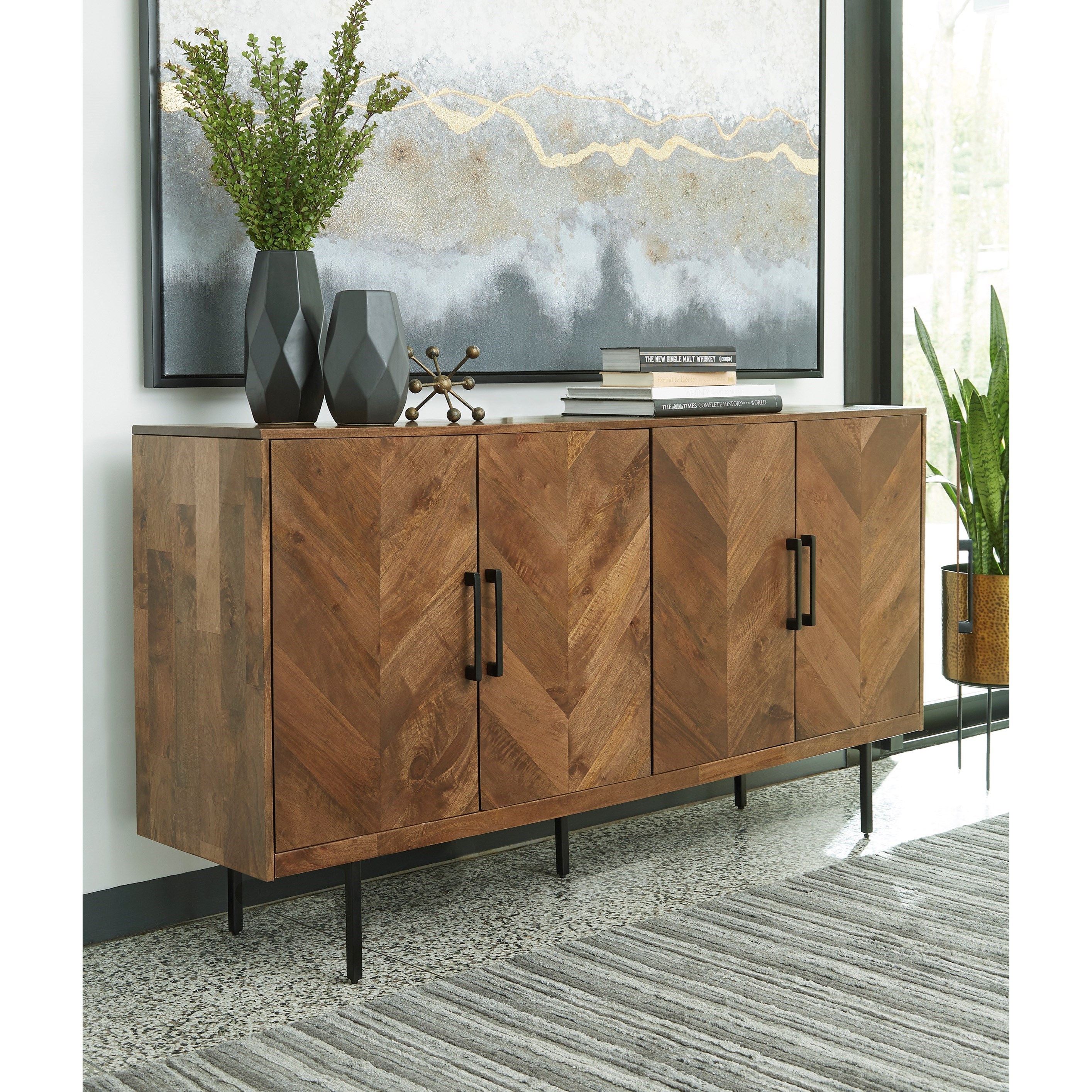 Chevron accent cabinet hotsell