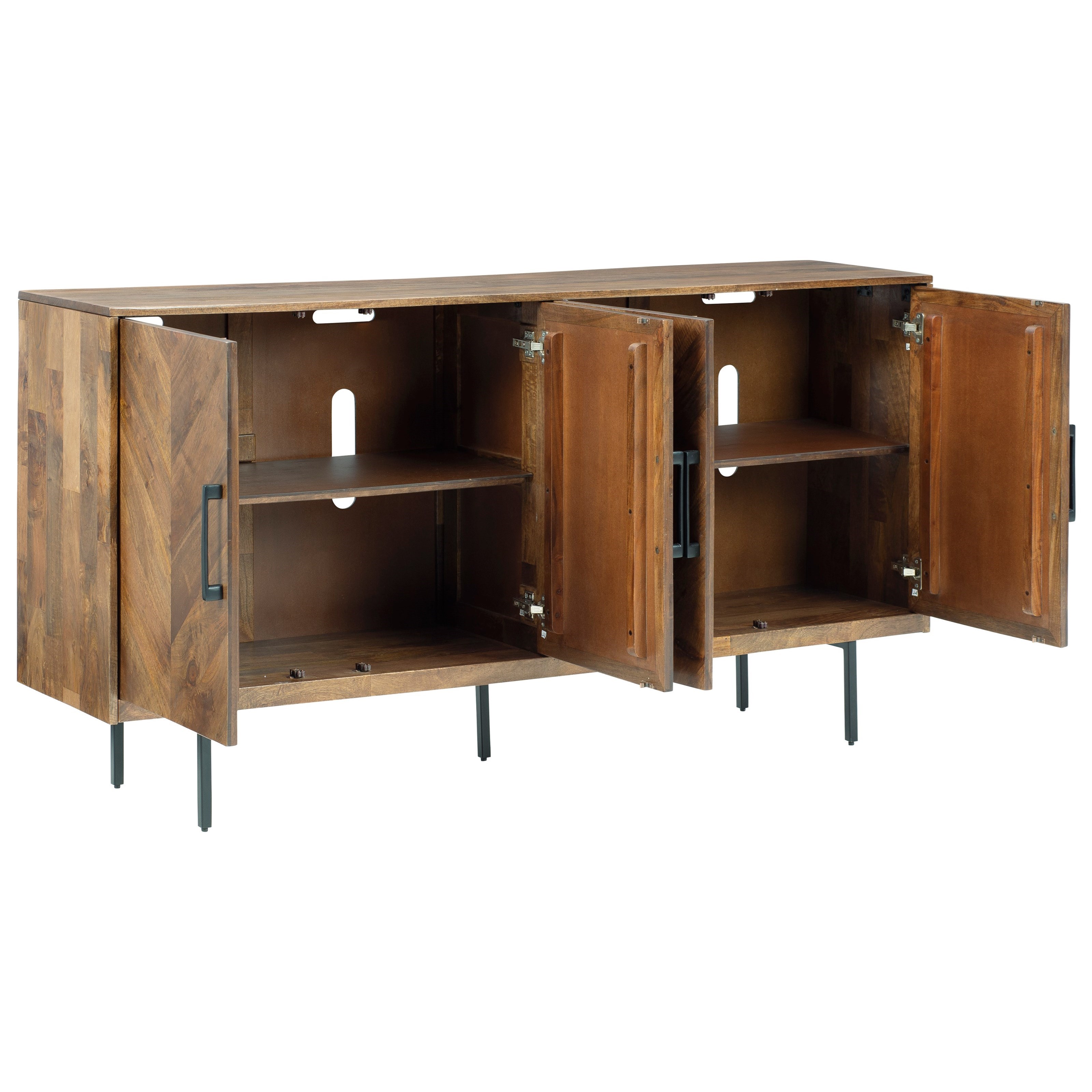 Chevron store accent cabinet