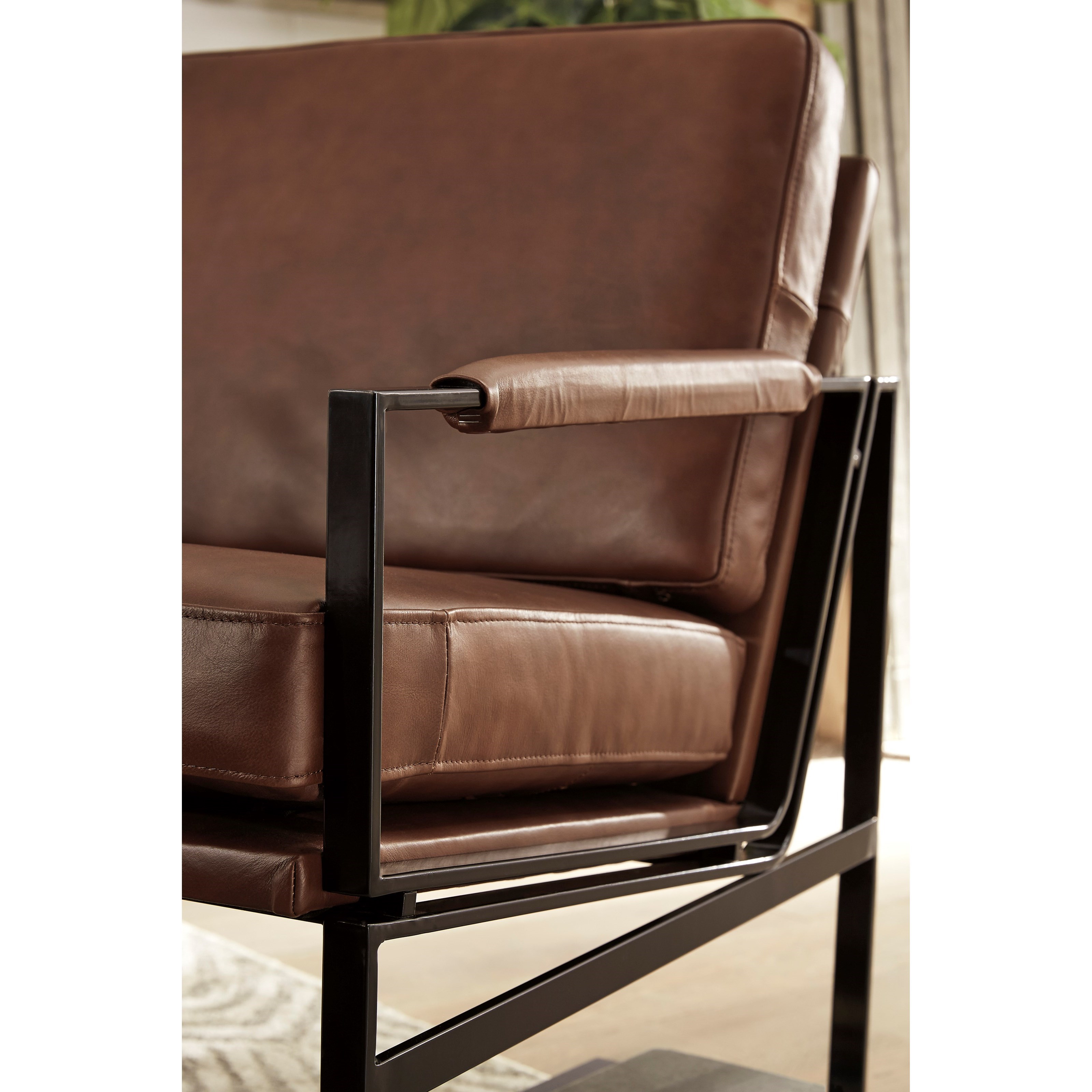 Signature Design by Ashley Puckman A3000193 Brown Leather Accent