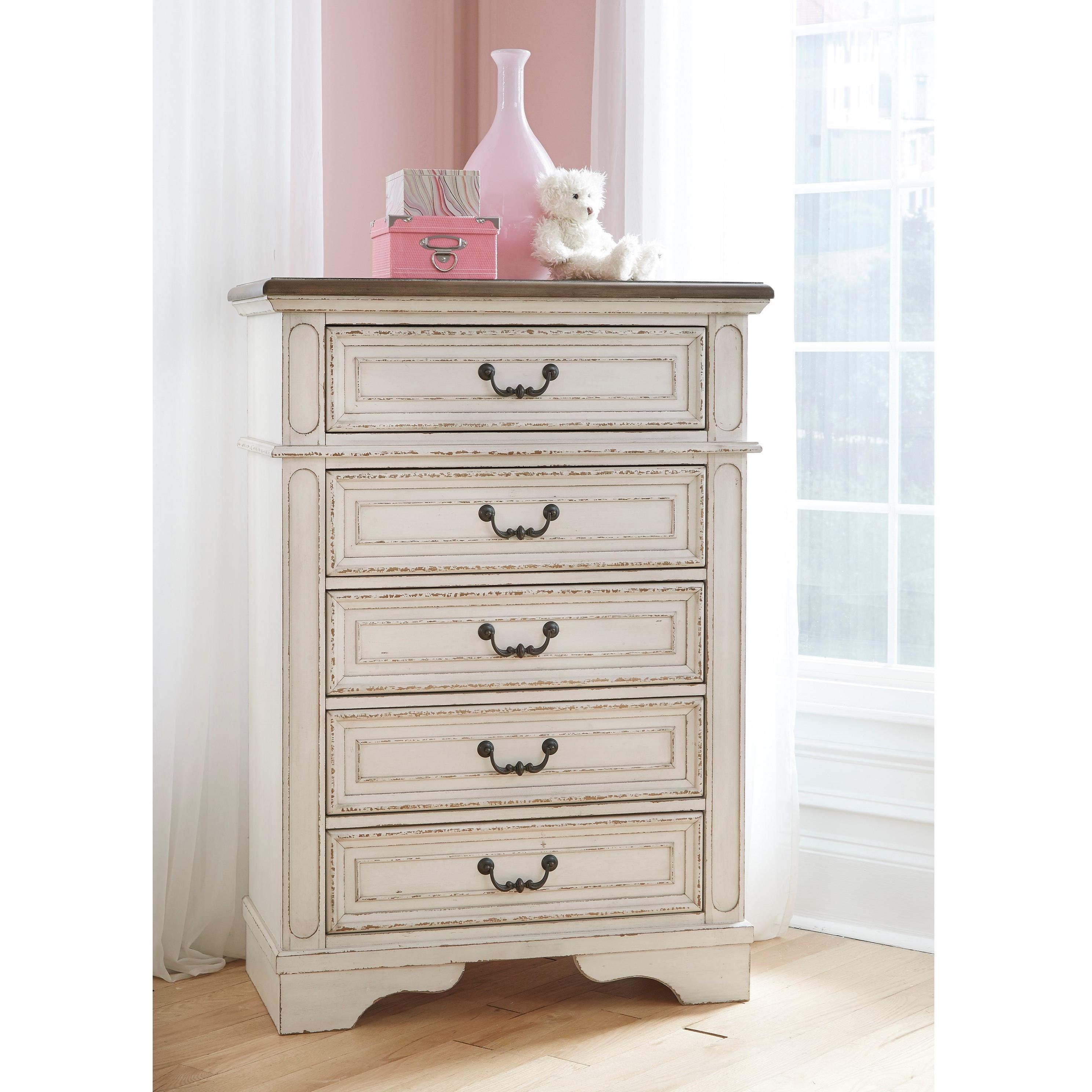 Ashley white 5 on sale drawer dresser