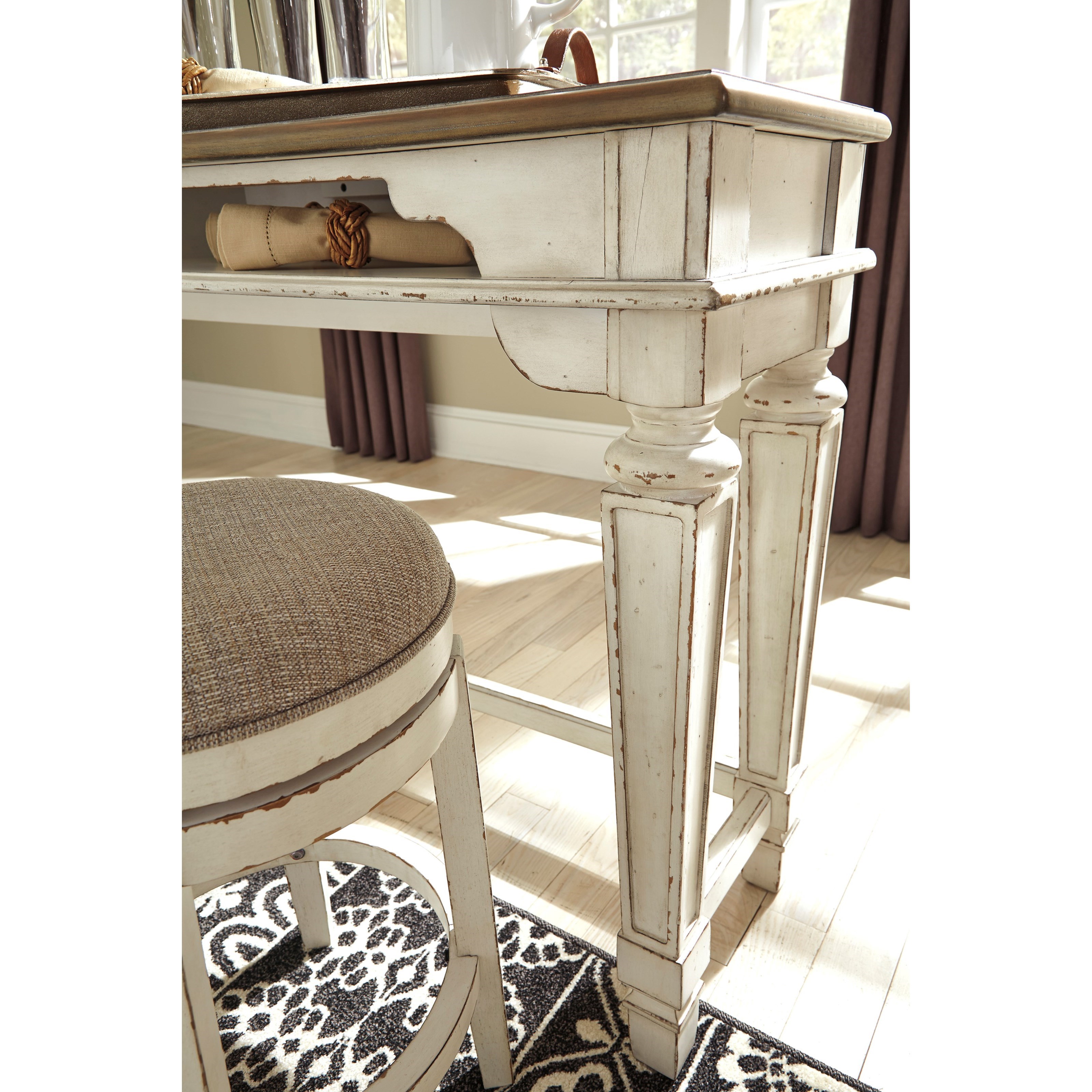 Ashley console store table with stools
