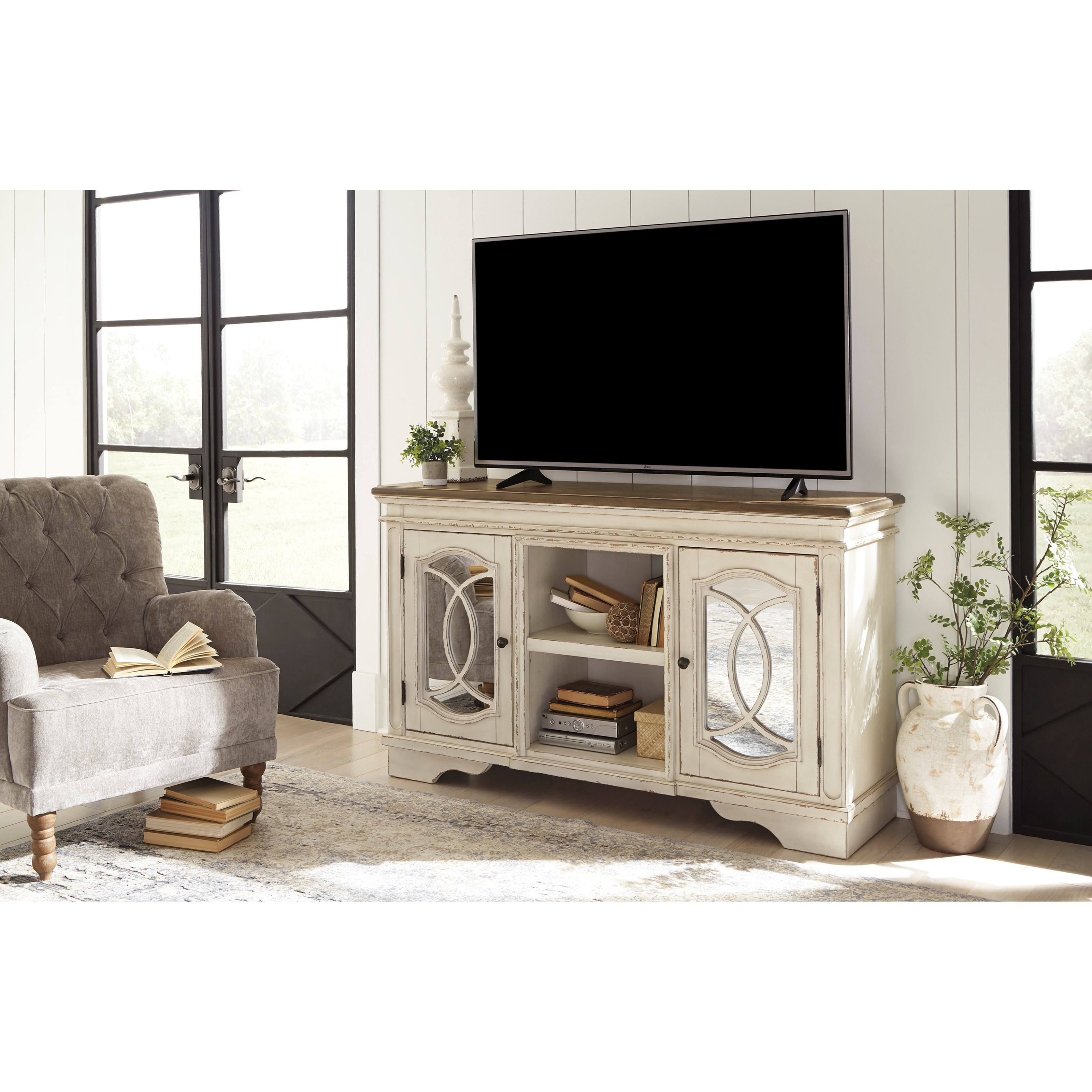 Signature Design by Ashley Realyn 10542ASHLE Large TV Stand with