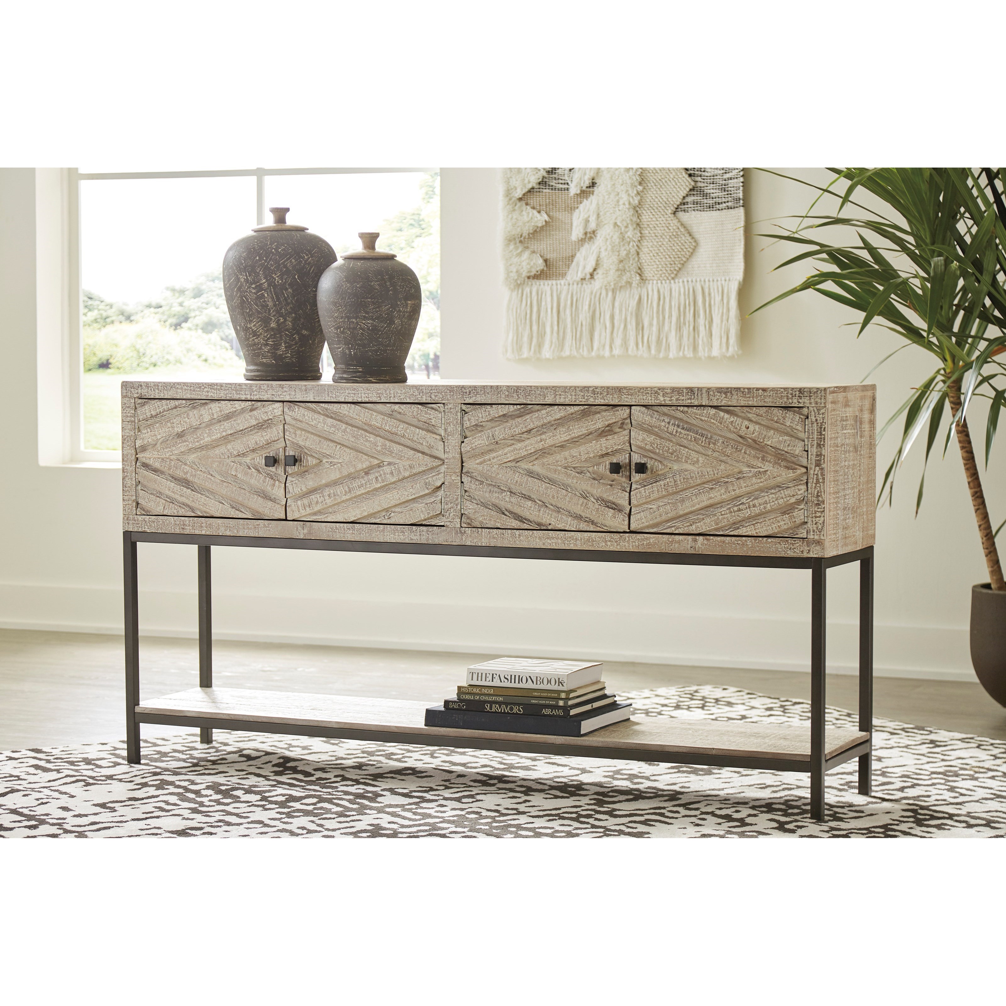 Ashley console table with stools deals