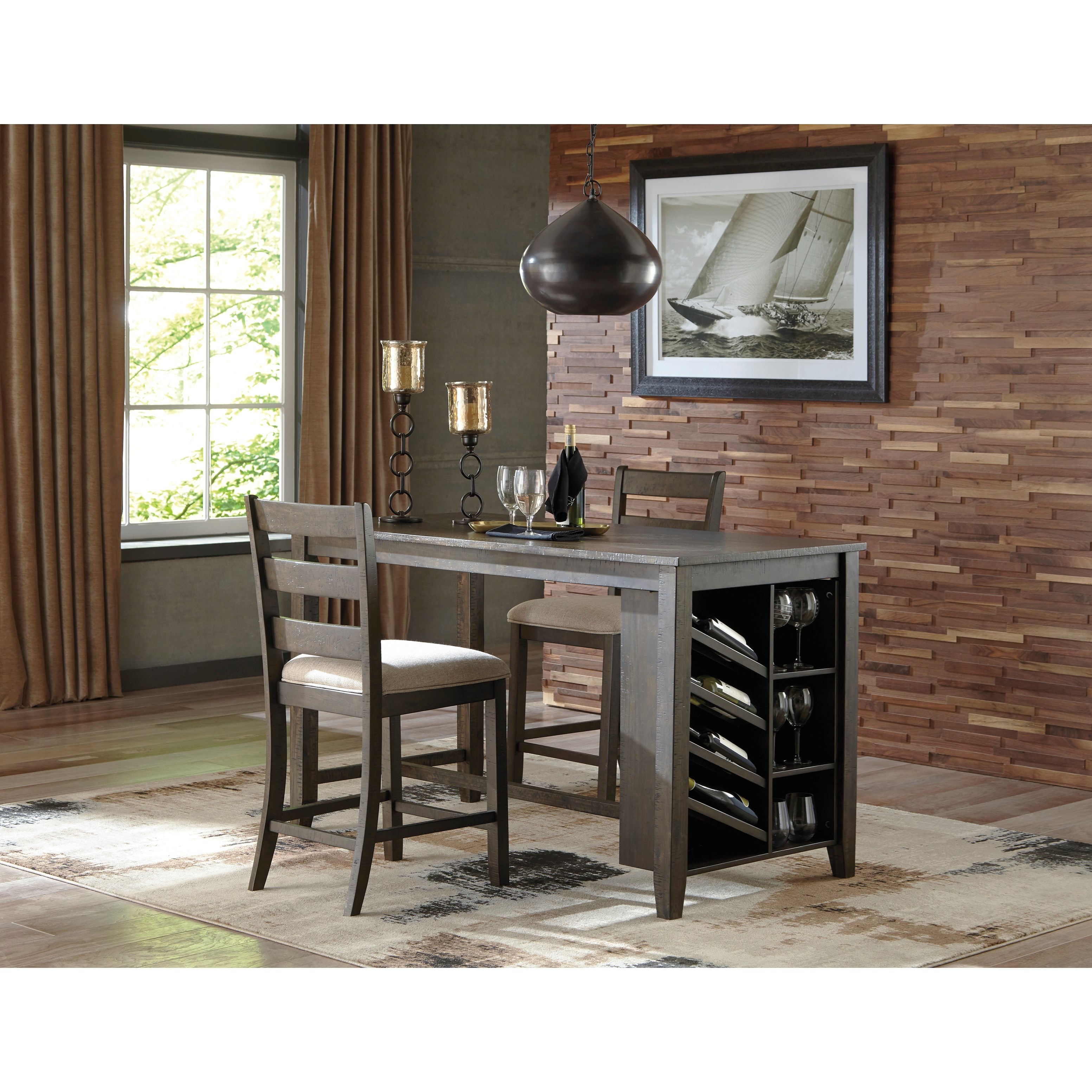 Bar height table with wine storage hot sale