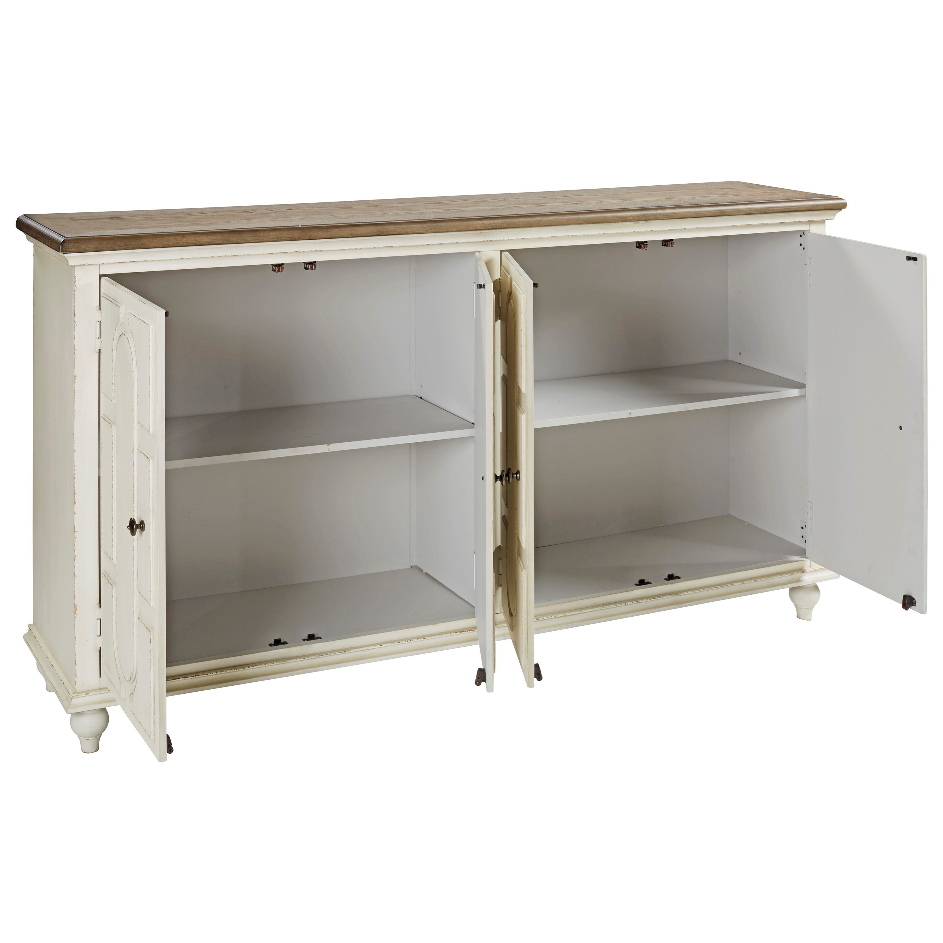 Two tone accent shop cabinet