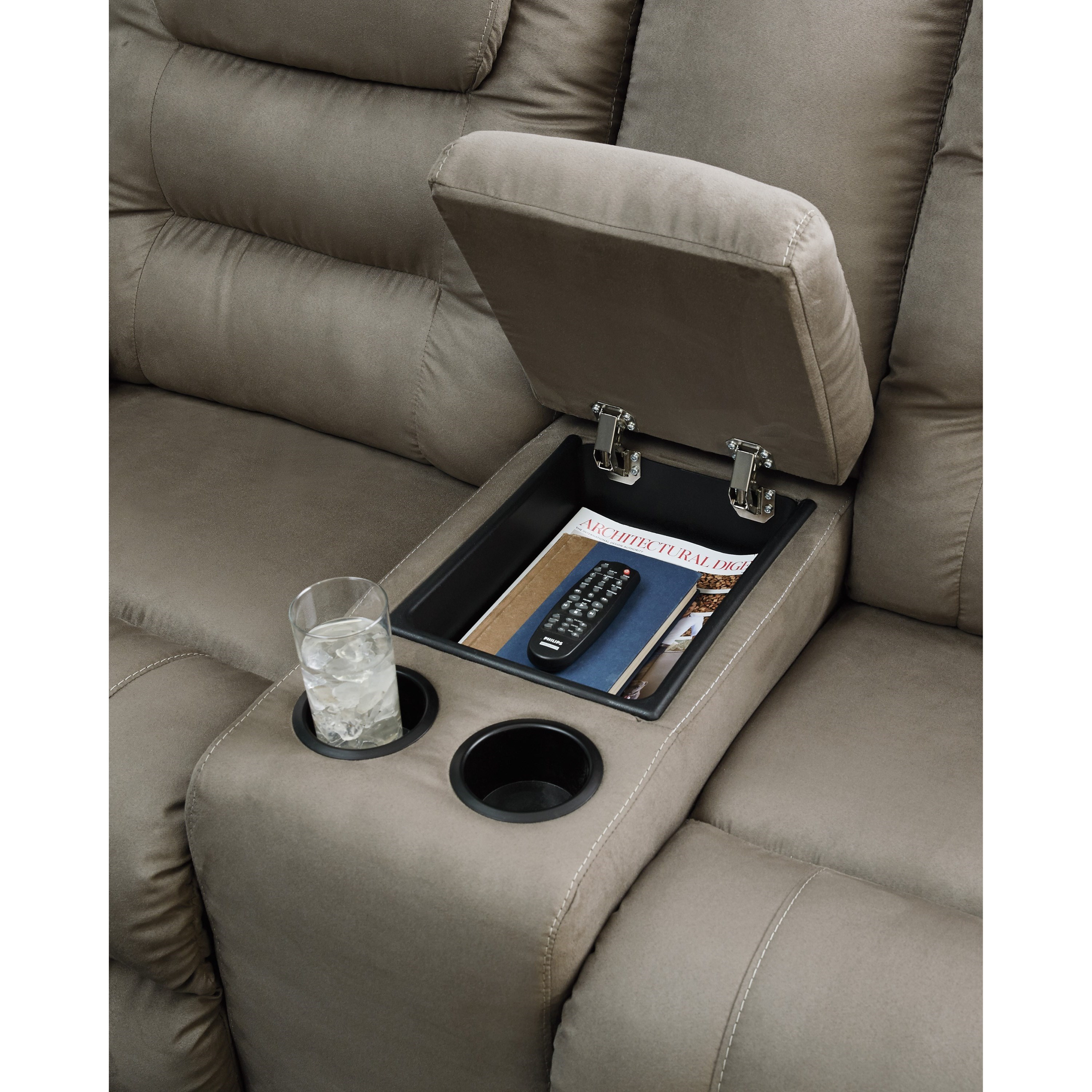 Loveseat with on sale center console cover