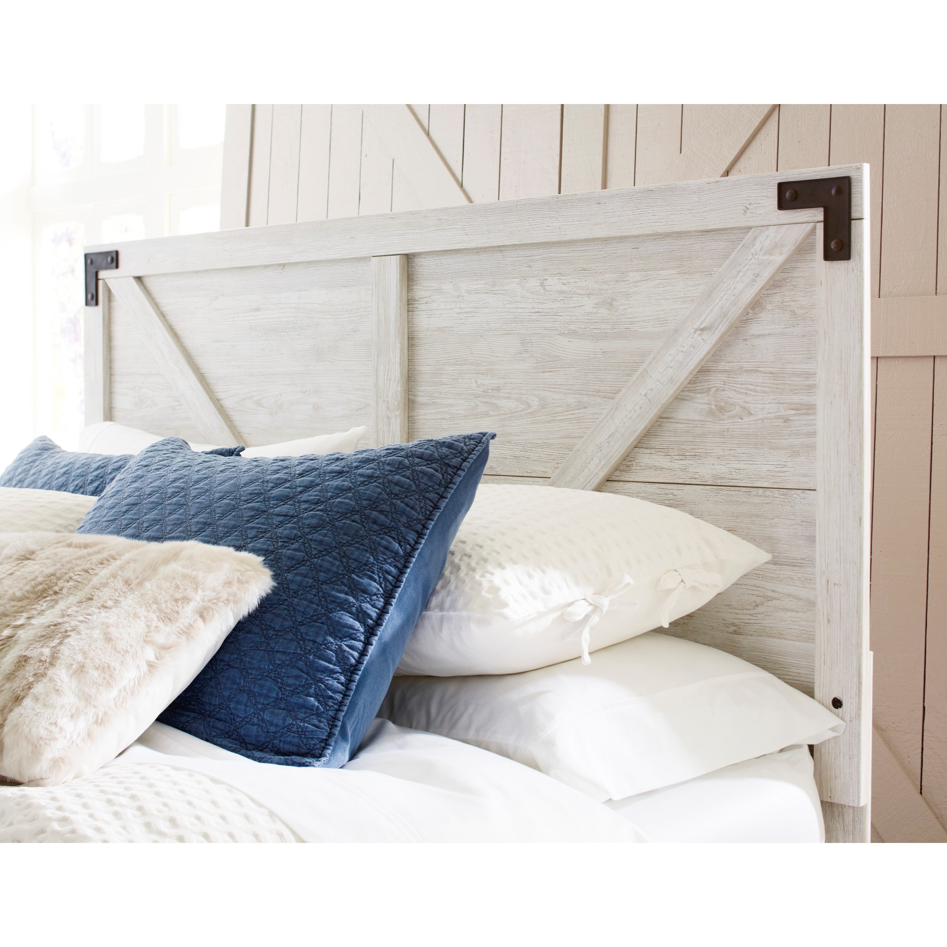 White panel discount queen headboard