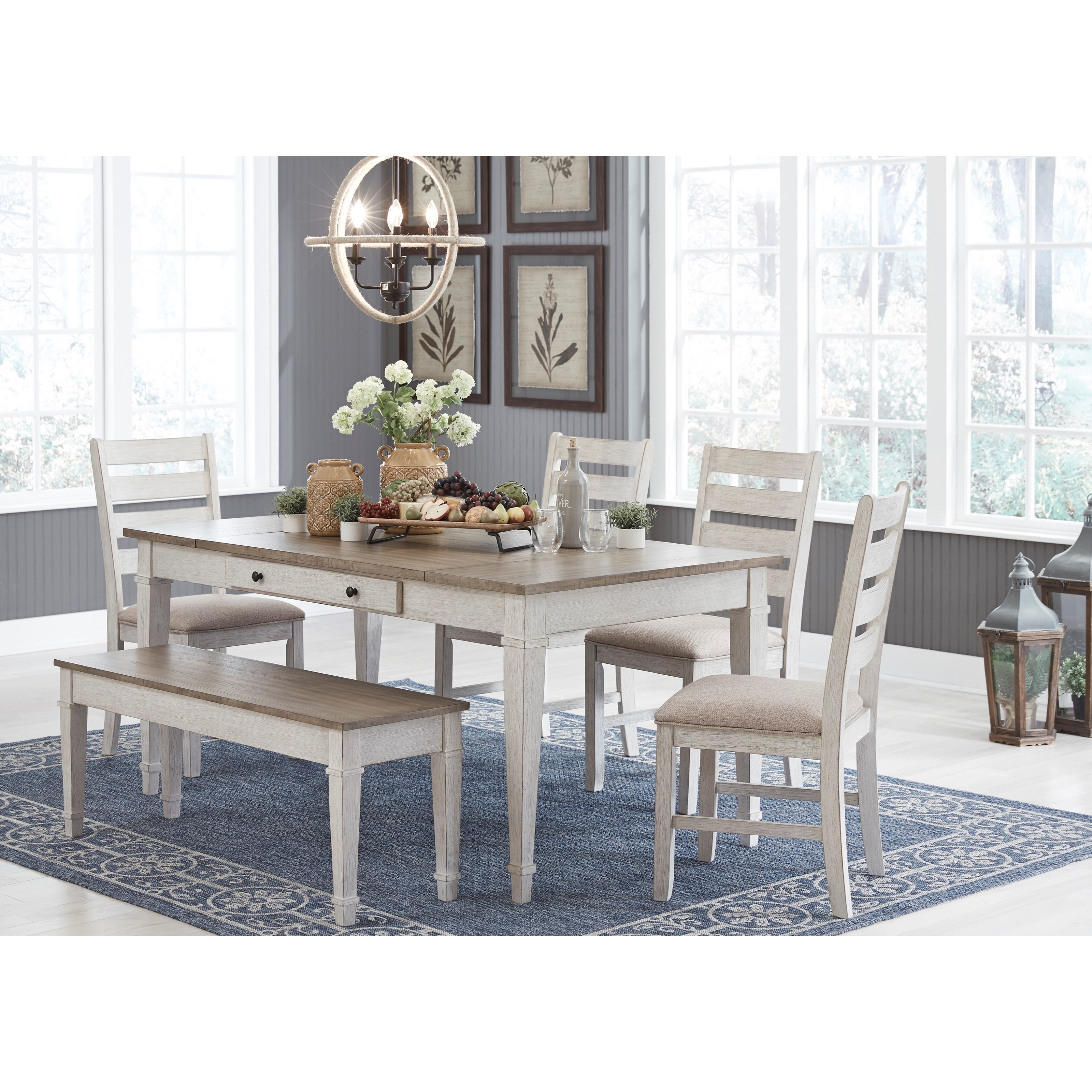Ashley dining table with drawers clearance