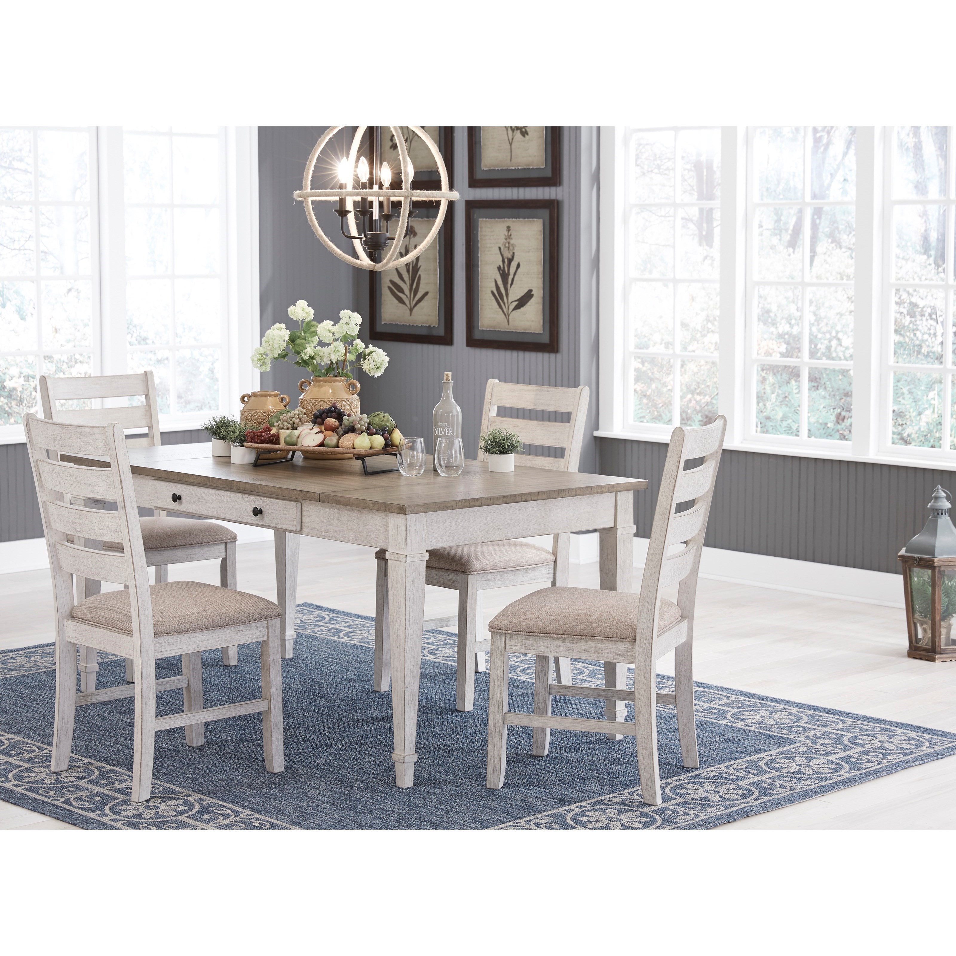 Ashley dining table with drawers best sale