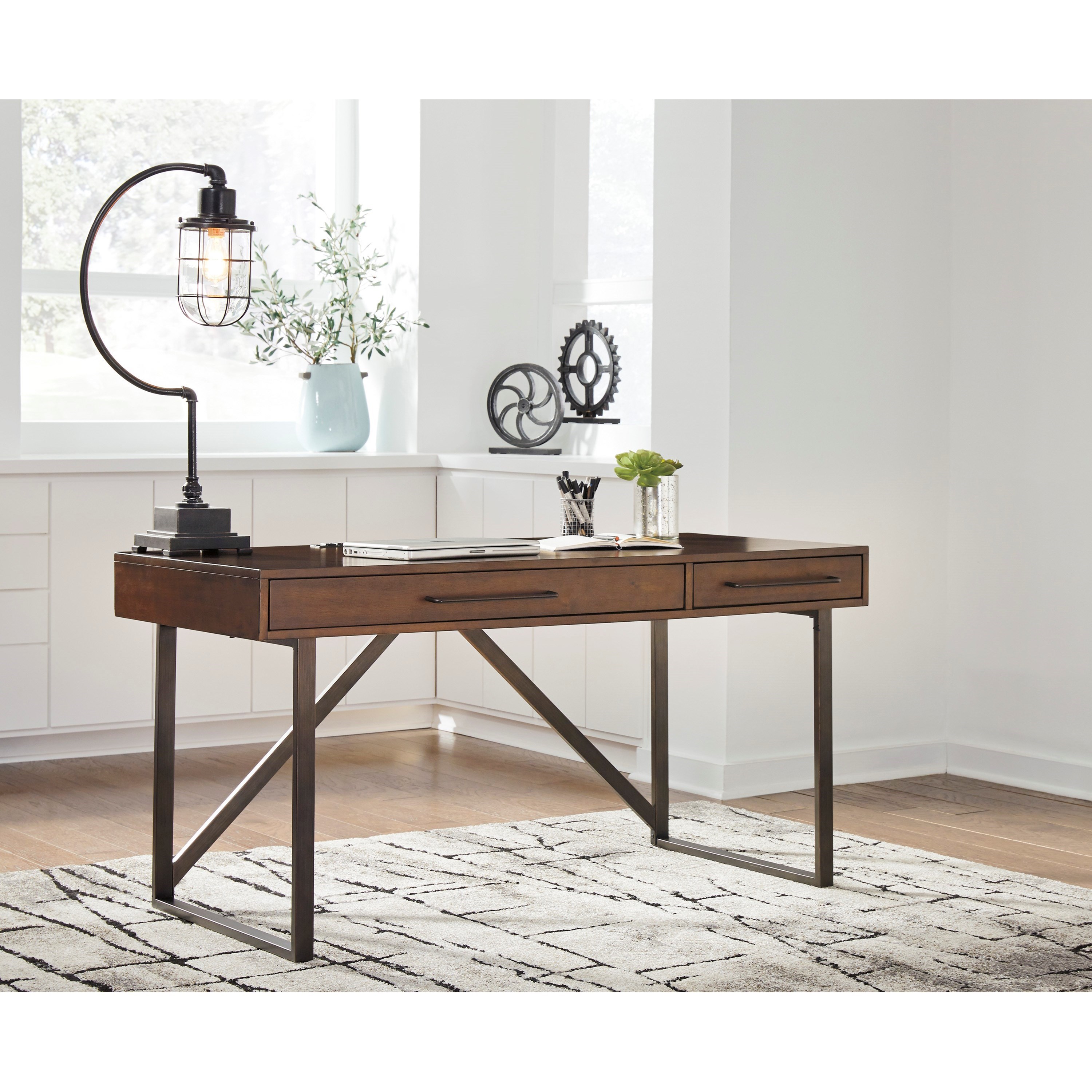 Starmore brown home office hot sale lift top l desk
