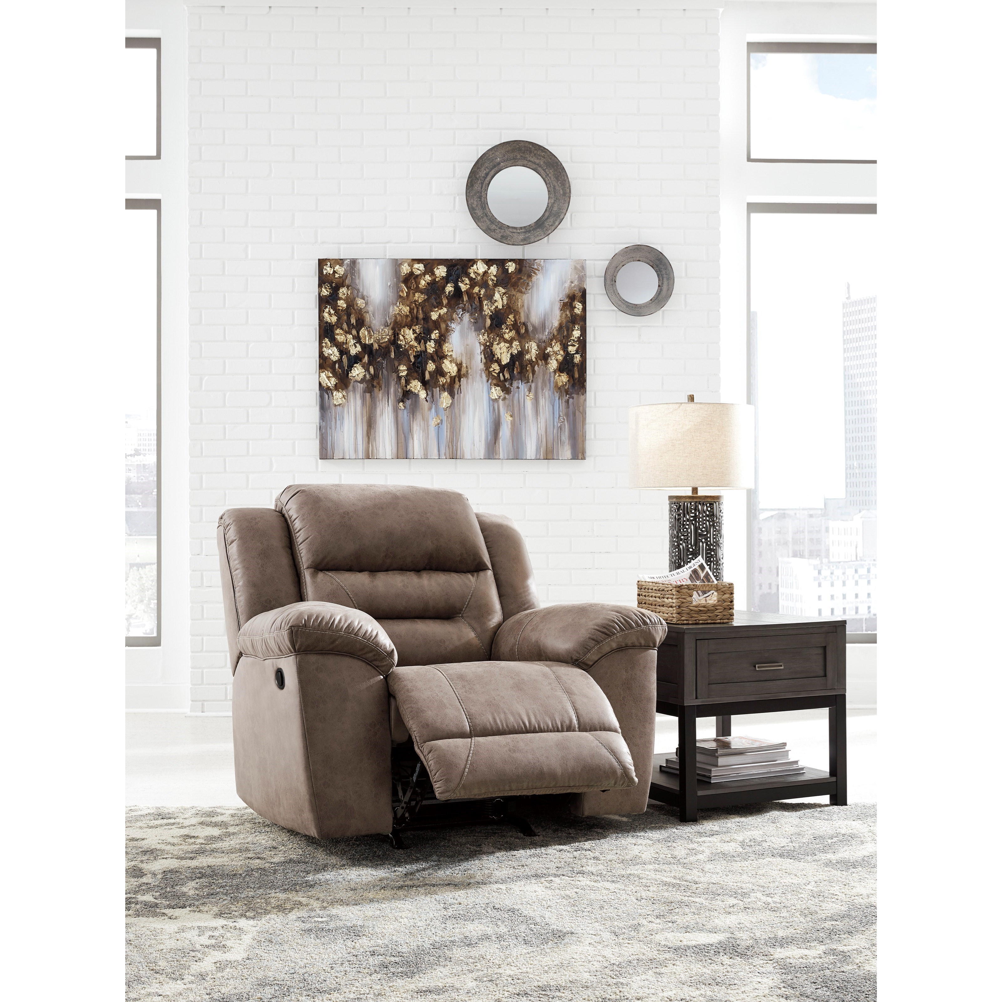 Signature Design by Ashley Stoneland 140339917 Faux Leather Rocker