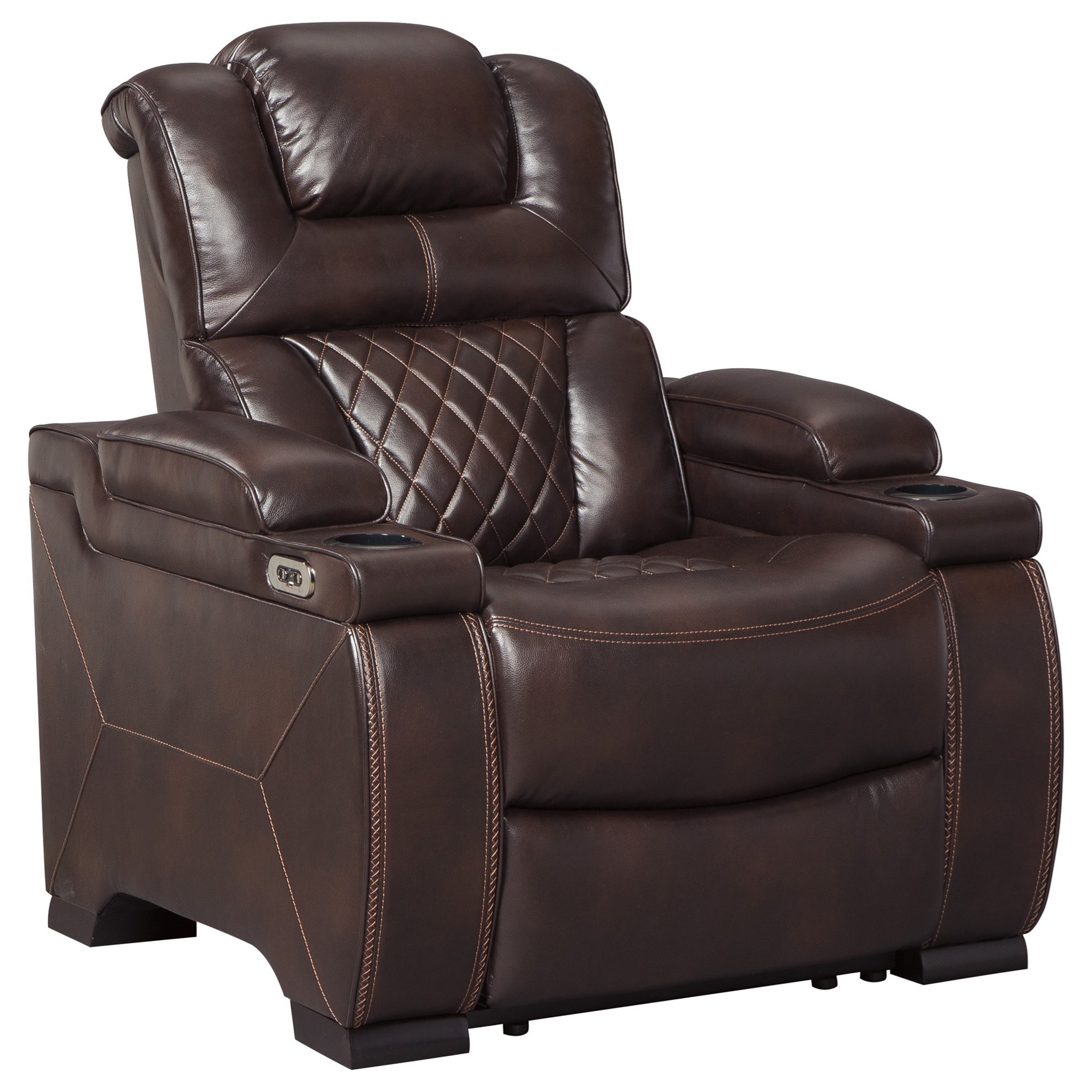 Signature Design by Ashley Warnerton ASHH 7540713 Power Recliner with Adjustable Headrest Value City Furniture Recliners