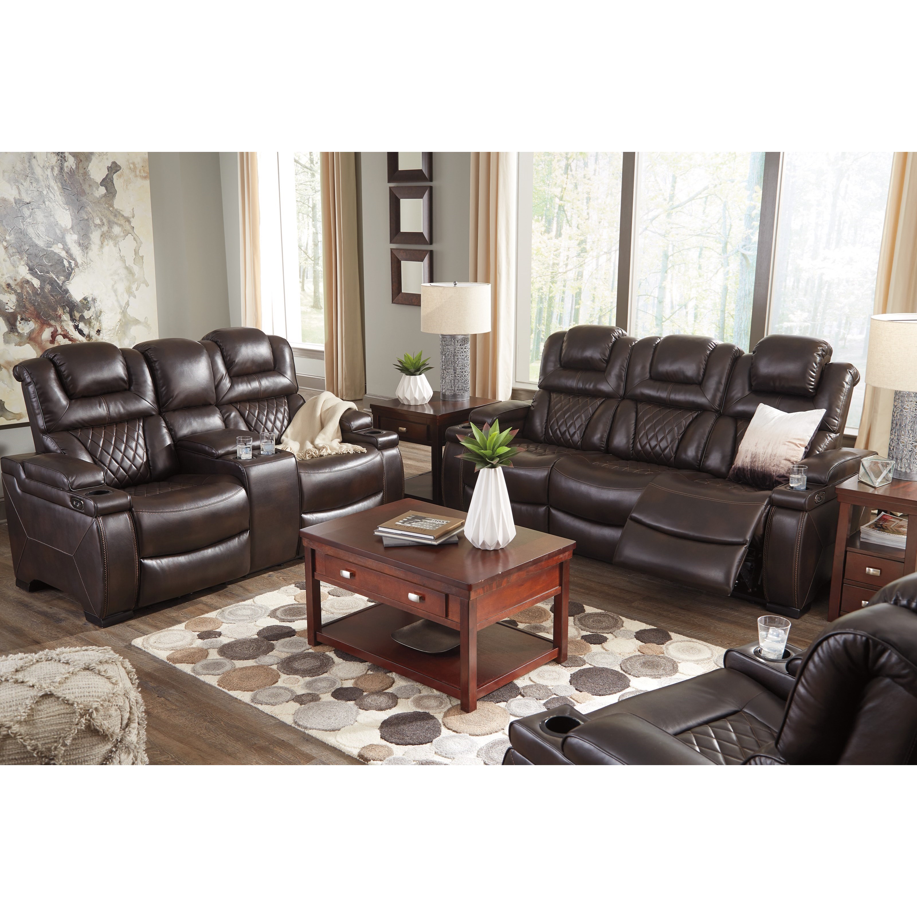 Warnerton power reclining sales loveseat with console