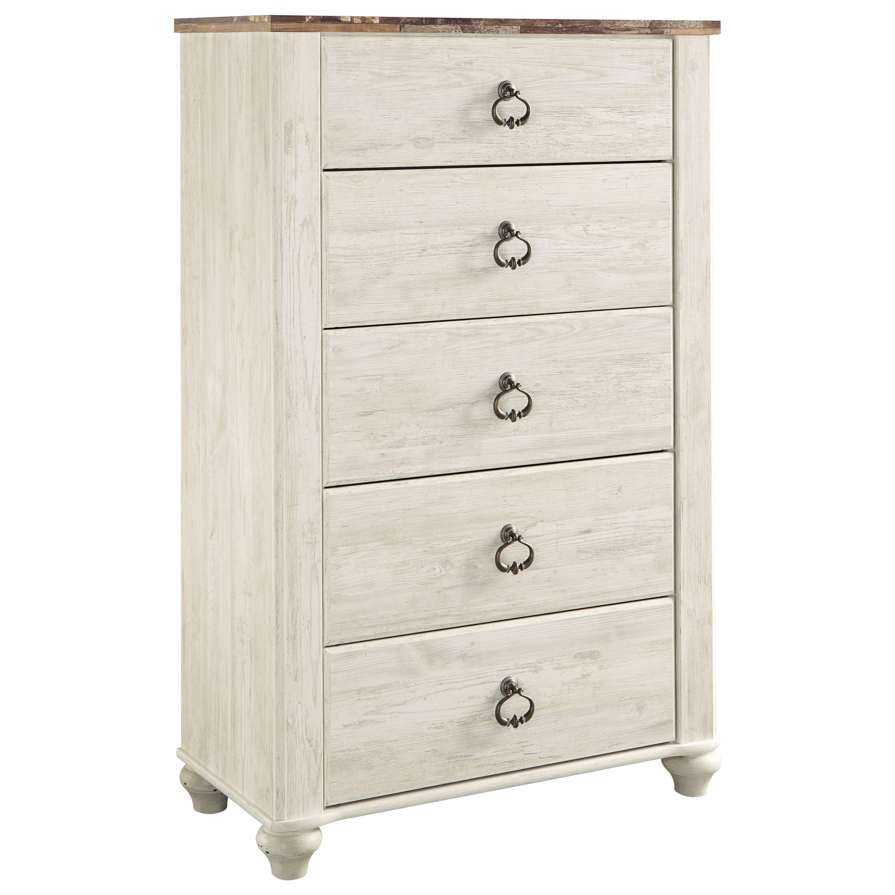Ashley Willowton 179620146 Two Tone 5 Drawer Chest with Bun Feet