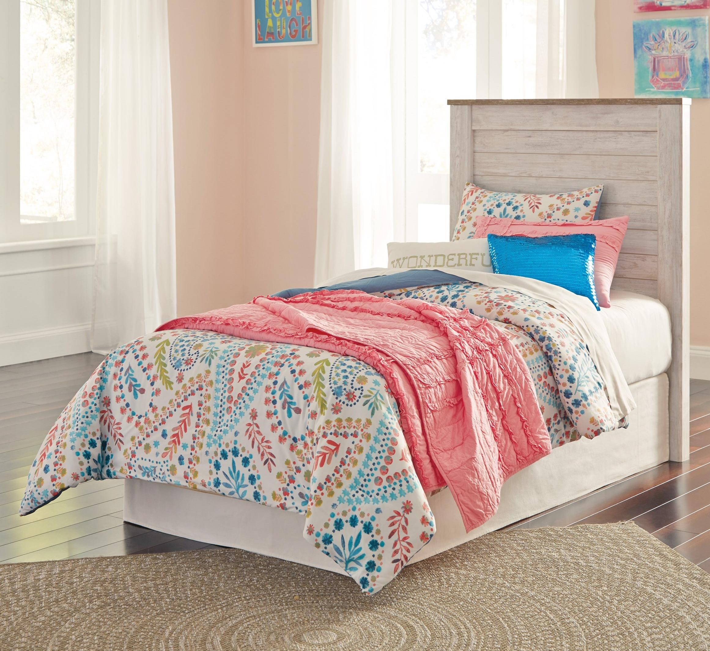 Benchcraft Willowton 139445 Twin Panel Headboard in Washed White
