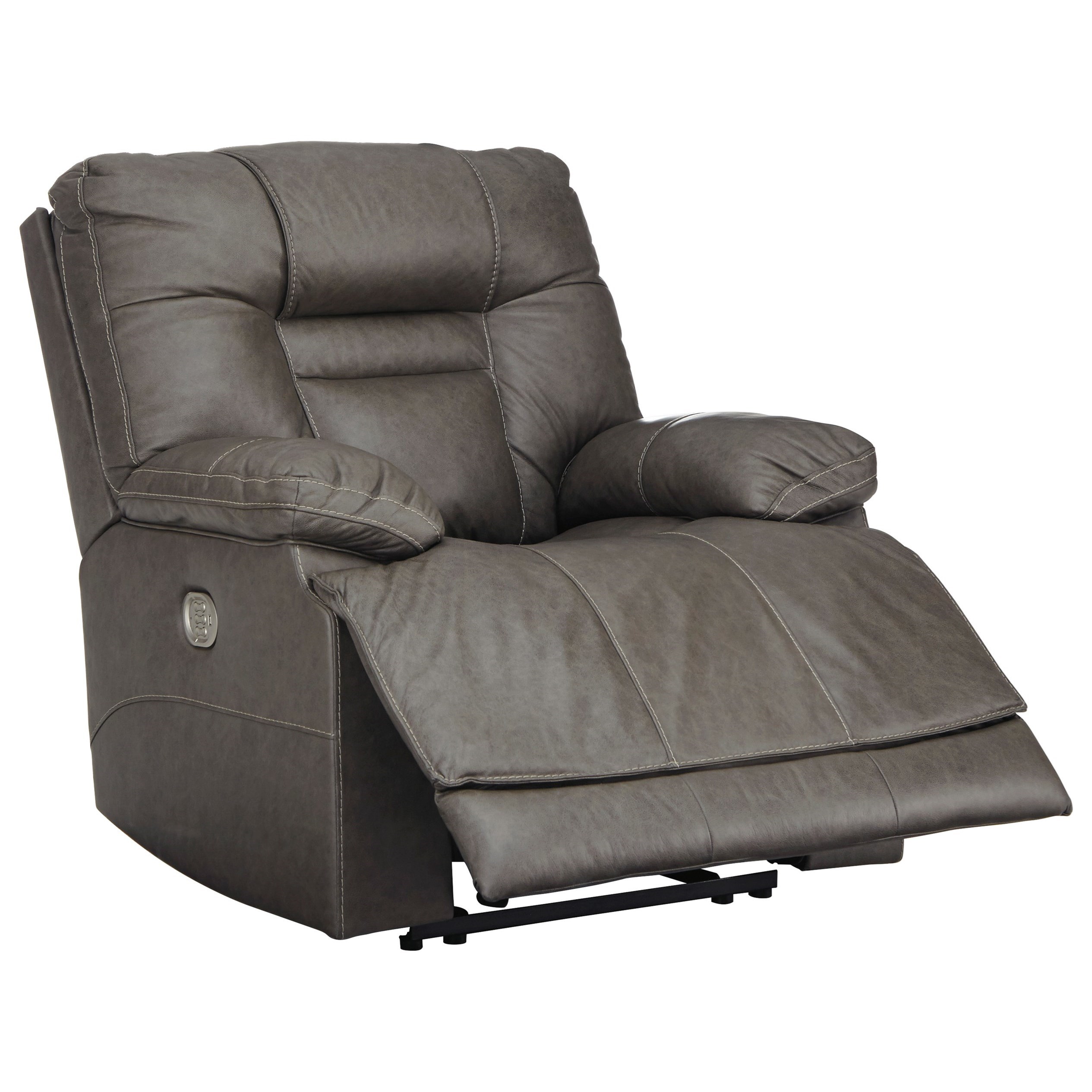 Signature Design by Ashley Wurstrow 146274 Power Recliner with Power Headrest and USB Port Factory Direct Furniture Recliner Three Way