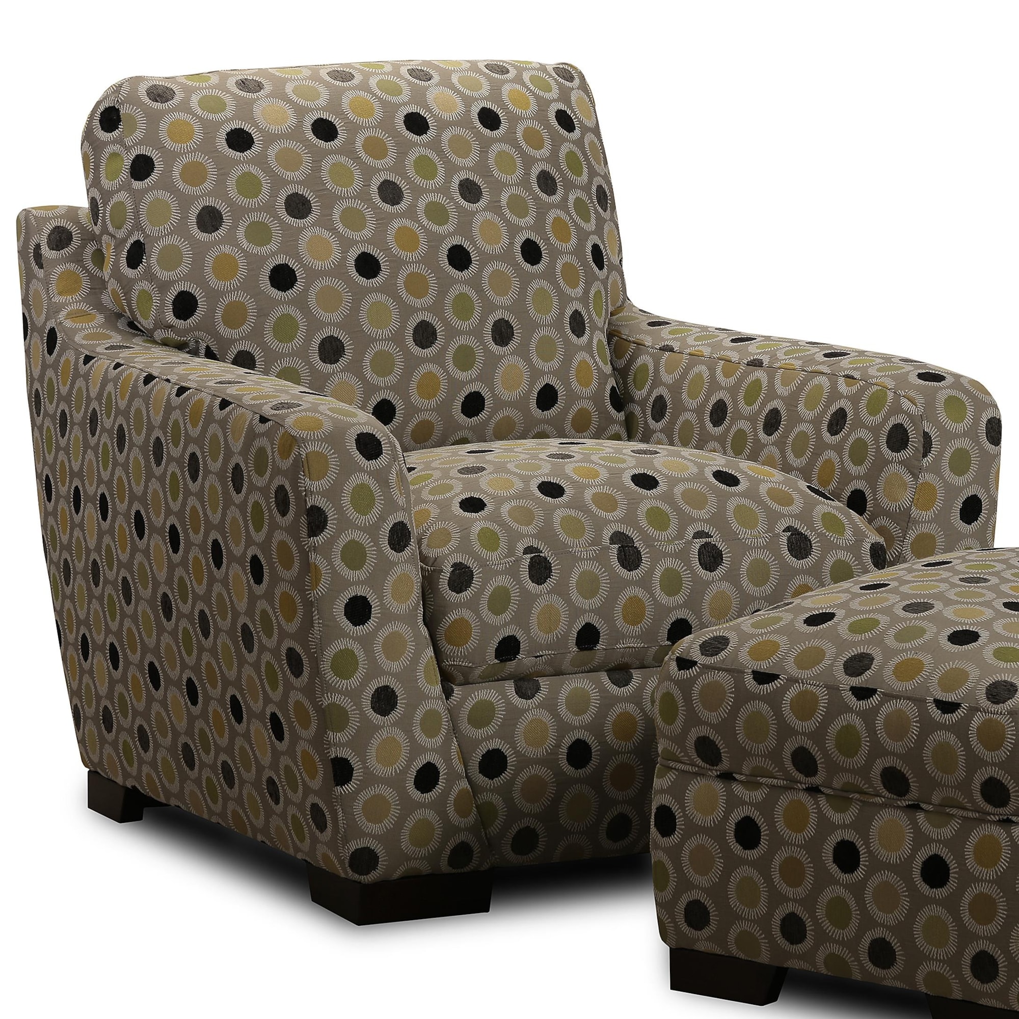 Simon Li Alpha 69481A Patterned Upholstered Accent Chair Brown